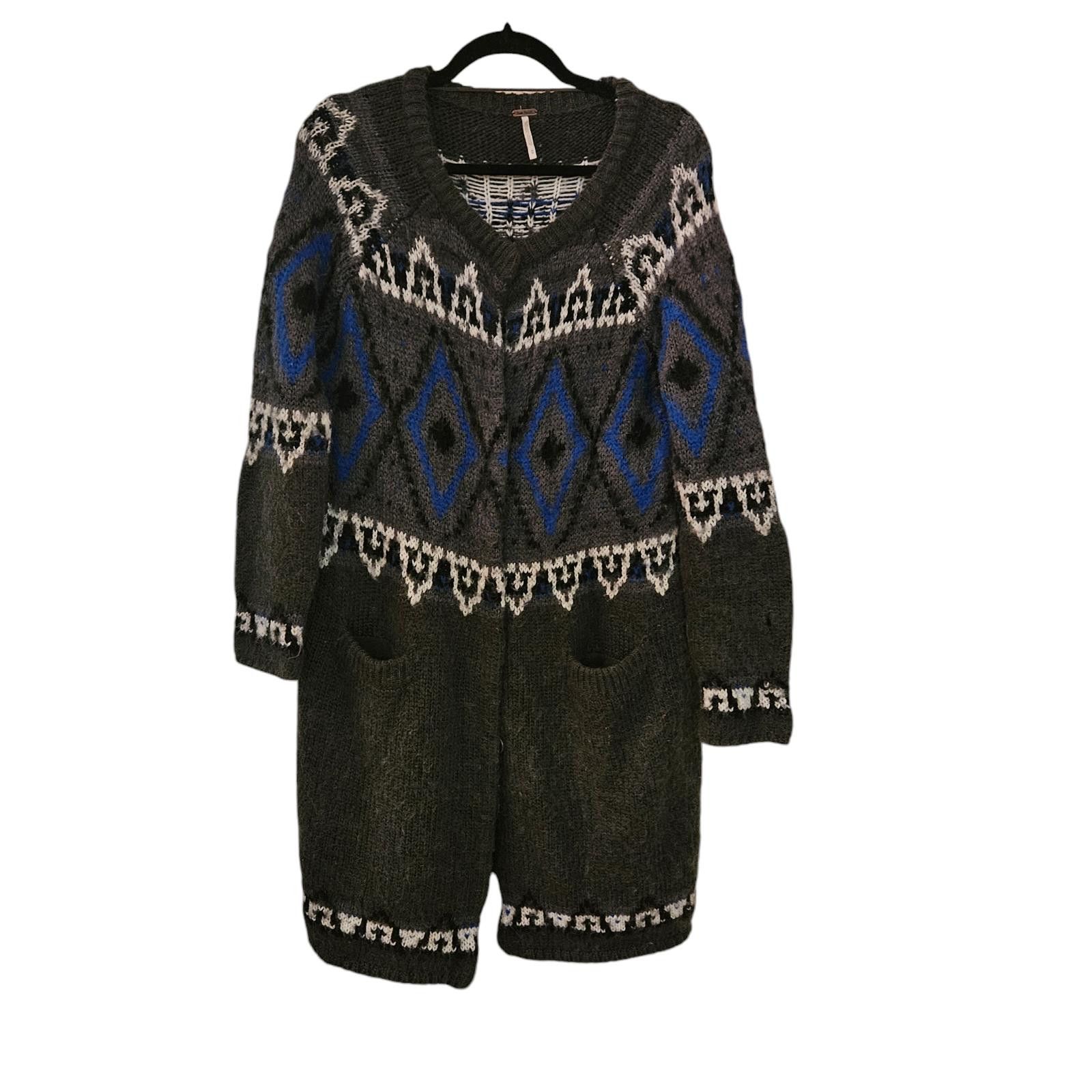 Free People Free People Nordic-Inspired Knit Cardigan Sweater-Size M Size S / US 4 / IT 40 - 3 Thumbnail