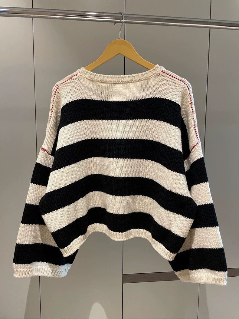 Raf Simons Raf Simons Black and White Striped Sweater-2506 Size US M / EU 48-50 / 2 - 2 Thumbnail