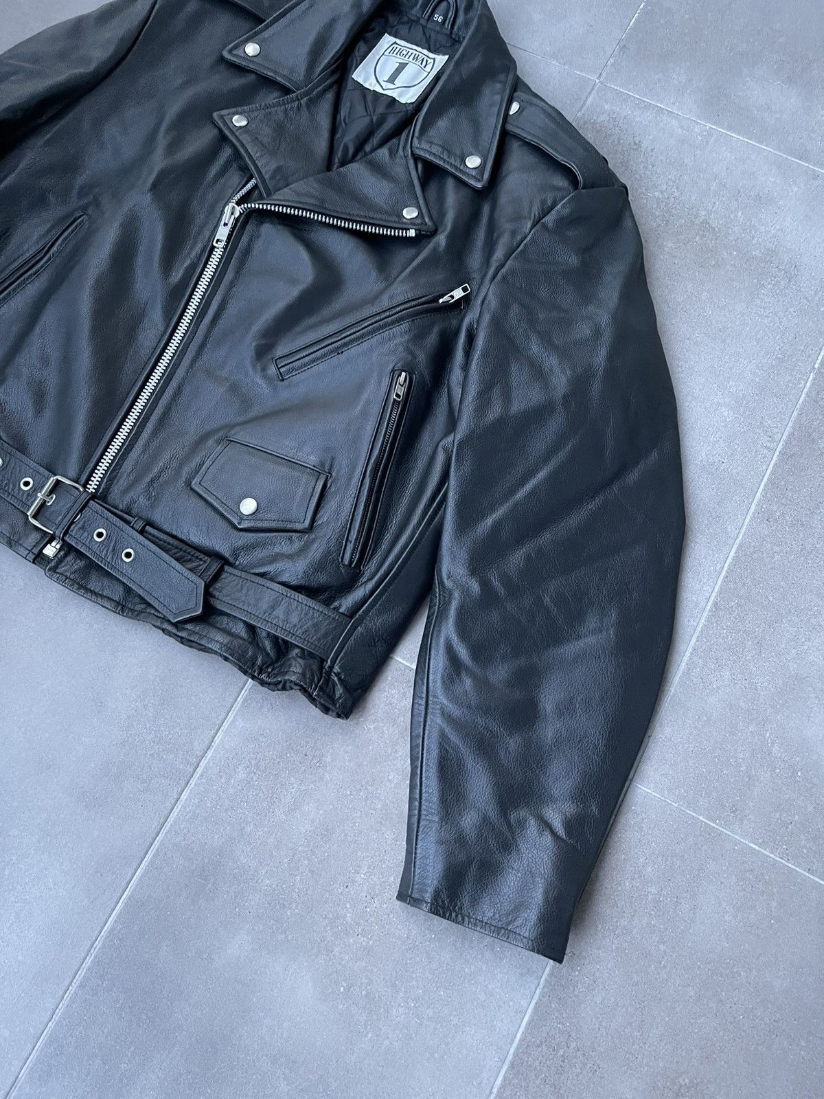 Leather Vintage Highway Black Racing Real Cow Leather Biker Jacket Size US L / EU 52-54 / 3 - 7 Thumbnail