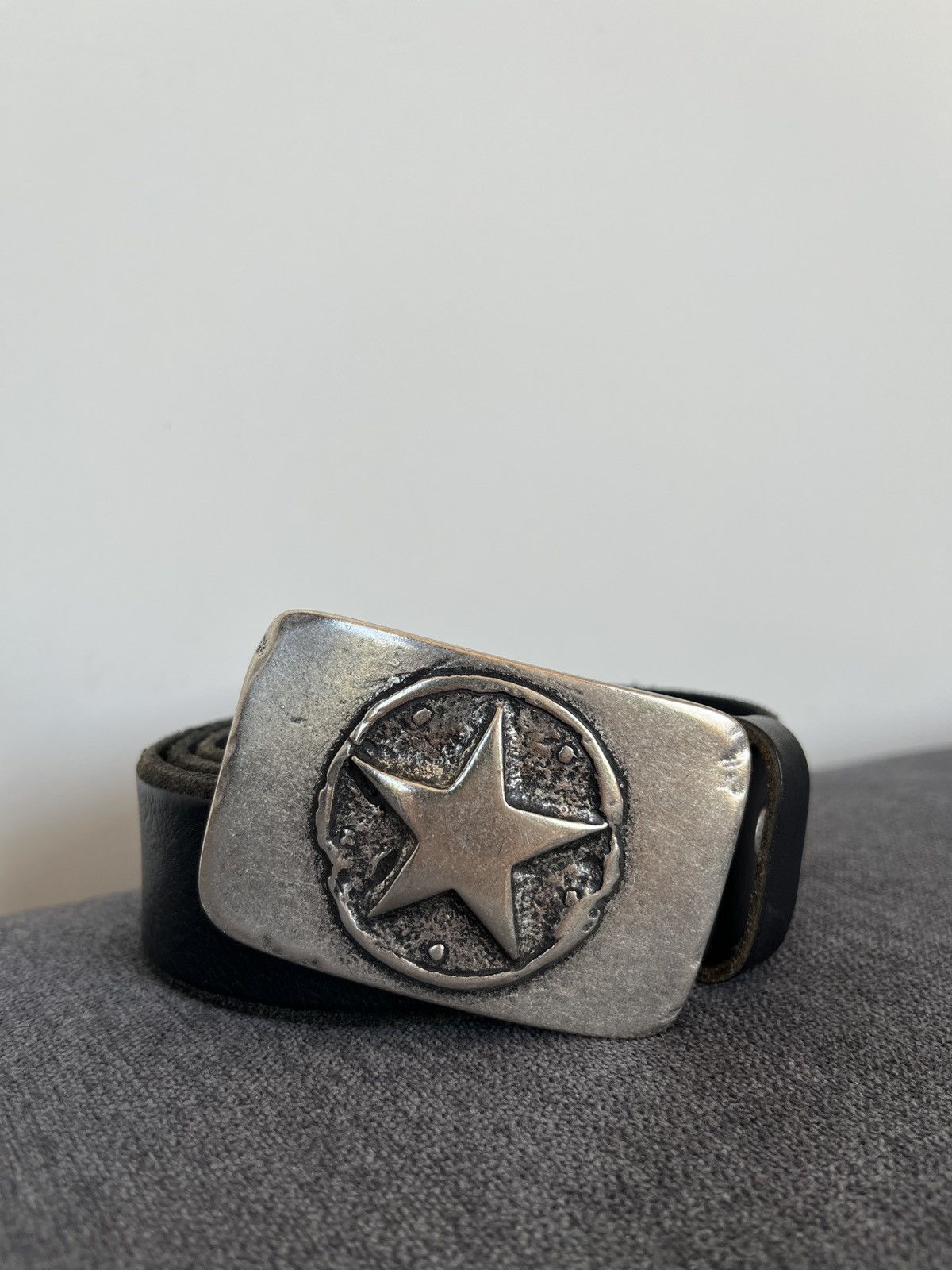 Cowboy Equipment Vittozzi Thick Leather Star Buckle Heavy Western Belt Size ONE SIZE - 3 Thumbnail