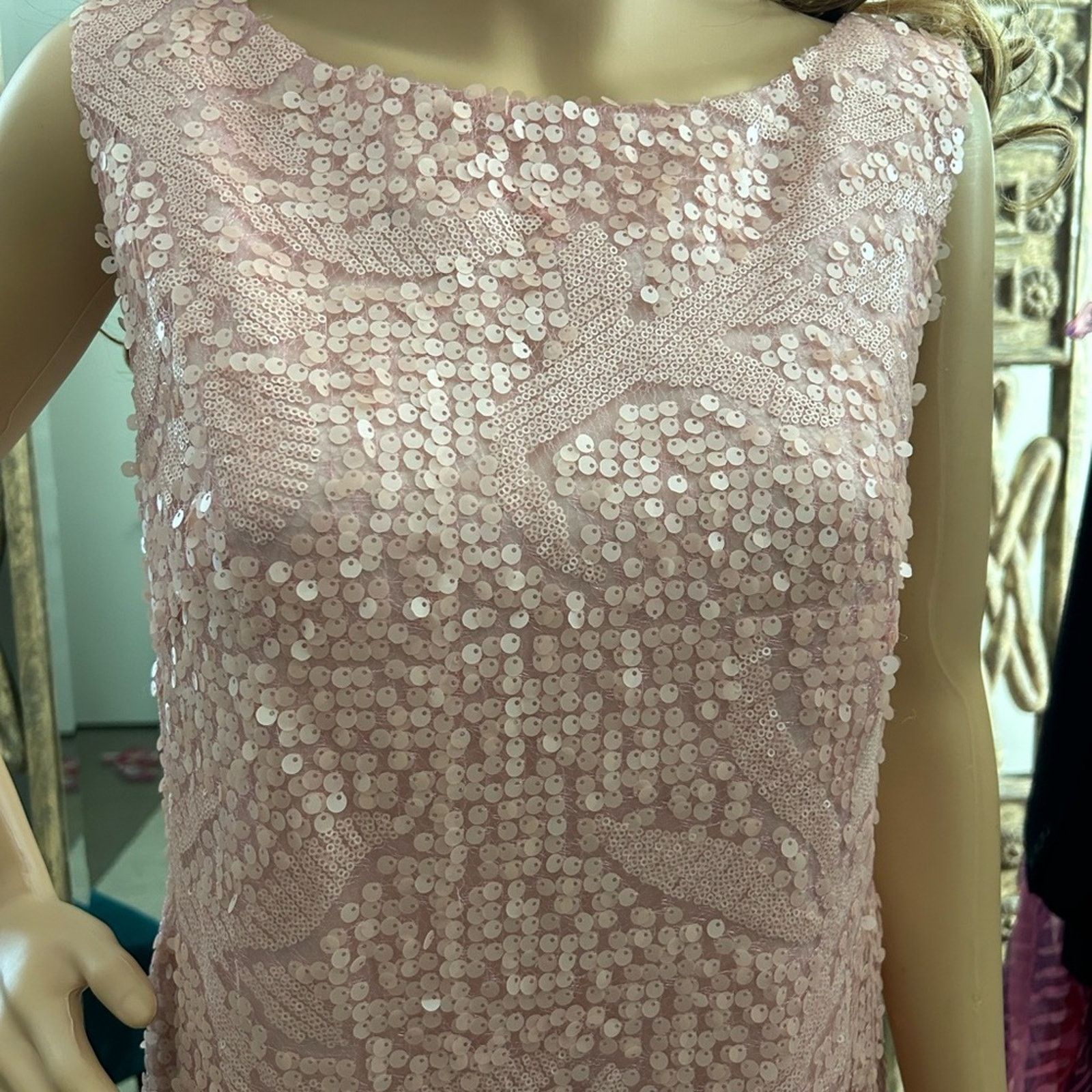 Steve And Barrys Stevie Mac pink sequin sleeveless women’s dress large Size L / US 10 / IT 46 - 3 Thumbnail