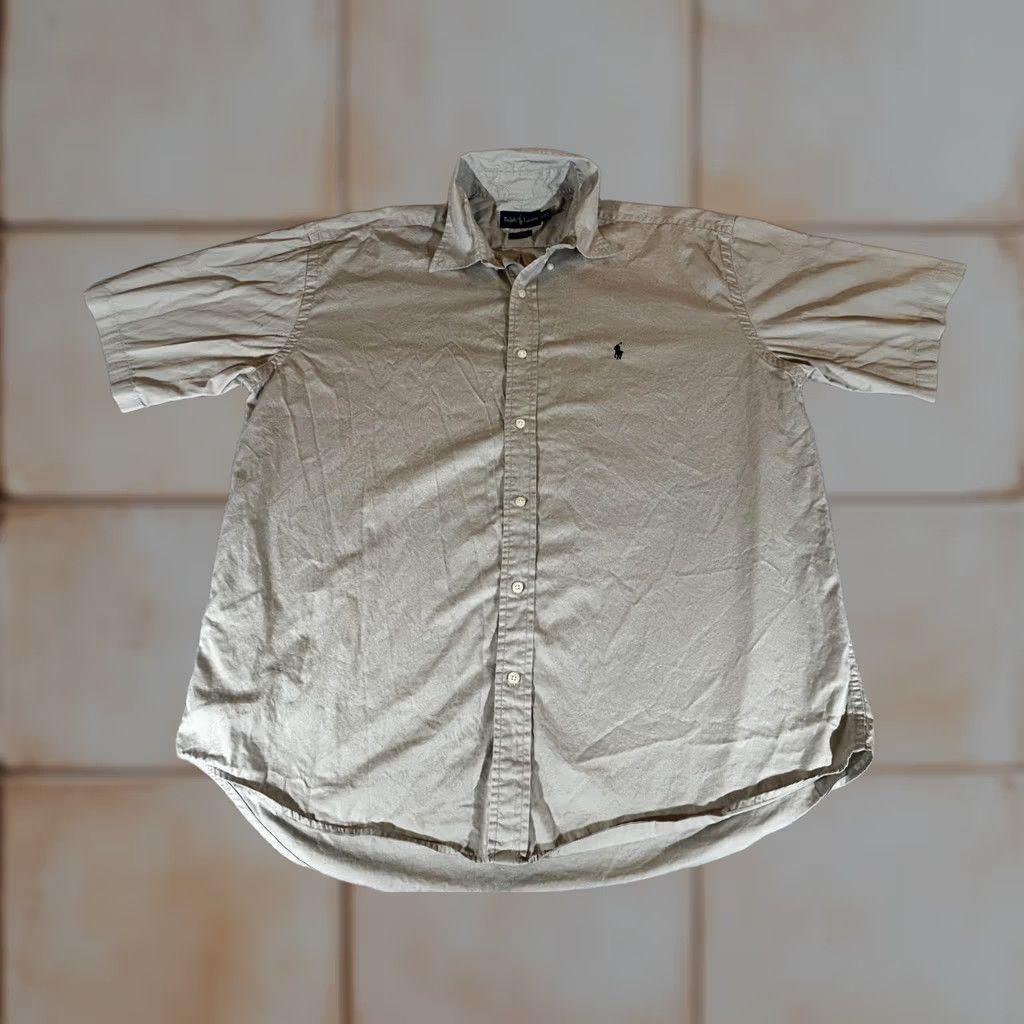 Ralph Lauren Ralph Lauren Shirt Mens 2XL Beige Blake Short Sleeve Button Polo Camp XXL Size US XXL / EU 58 / 5 - 1 Thumbnail