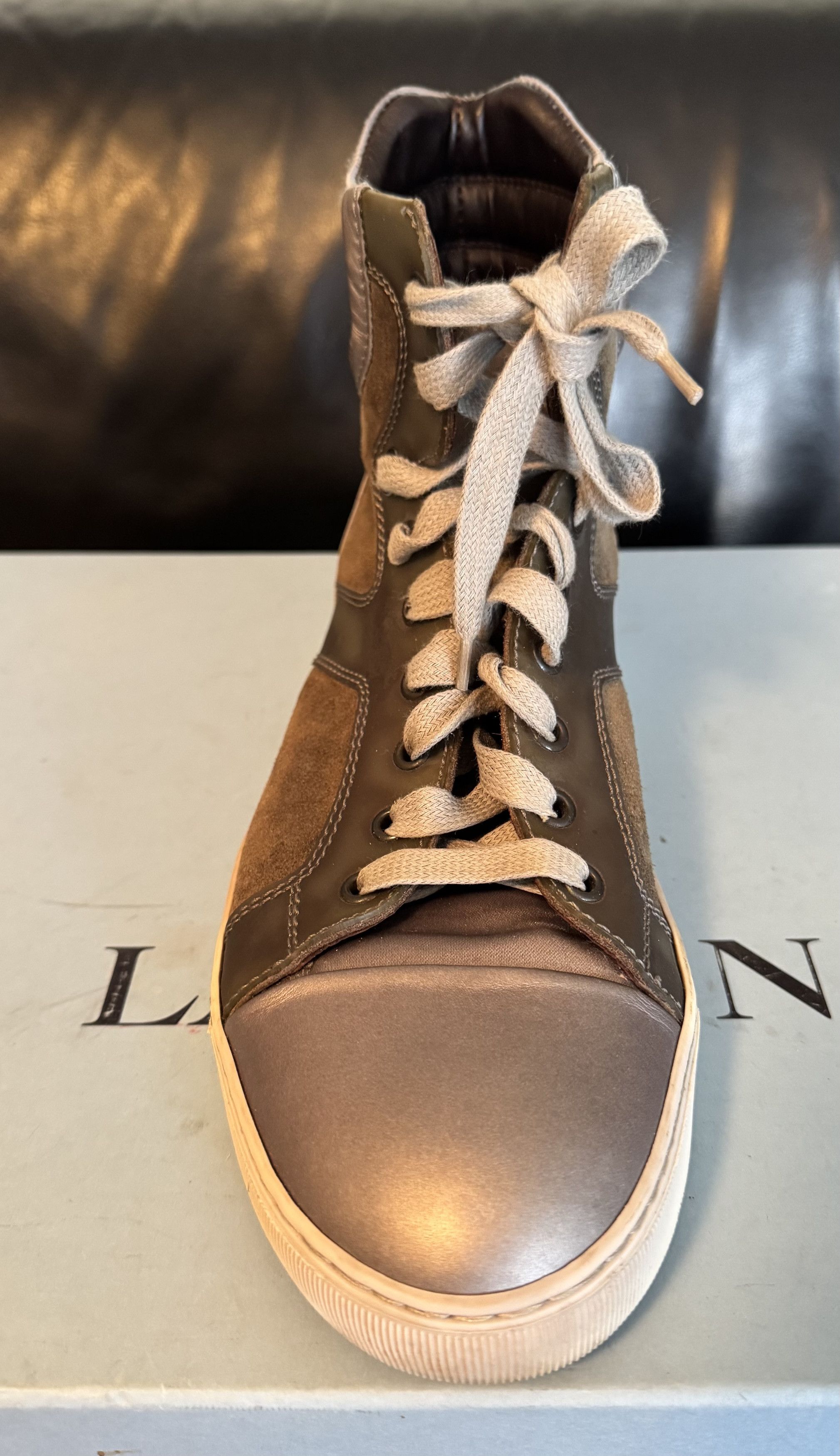 Lanvin Lanvin Tennis Haute Velours/Veau Metalisé High Trainer Size US 7 / EU 40 - 2 Thumbnail