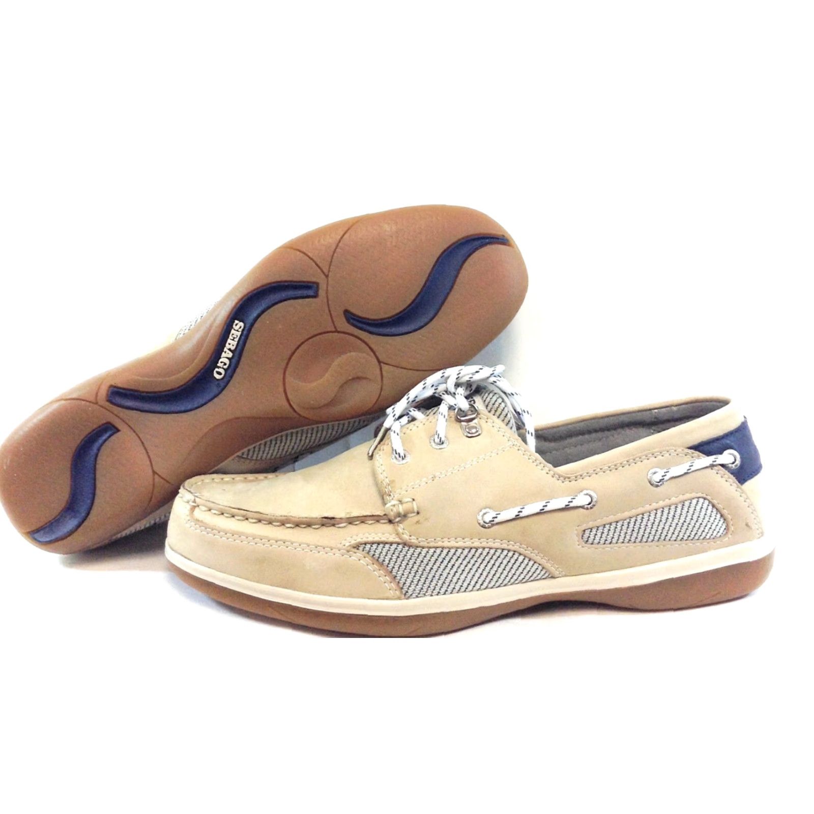 Sebago Womens Sebago Castine Boat Shoes Shirt Shoe Taupe Wide Width Leather Slip On Mens Womens Size ONE SIZE - 2 Thumbnail
