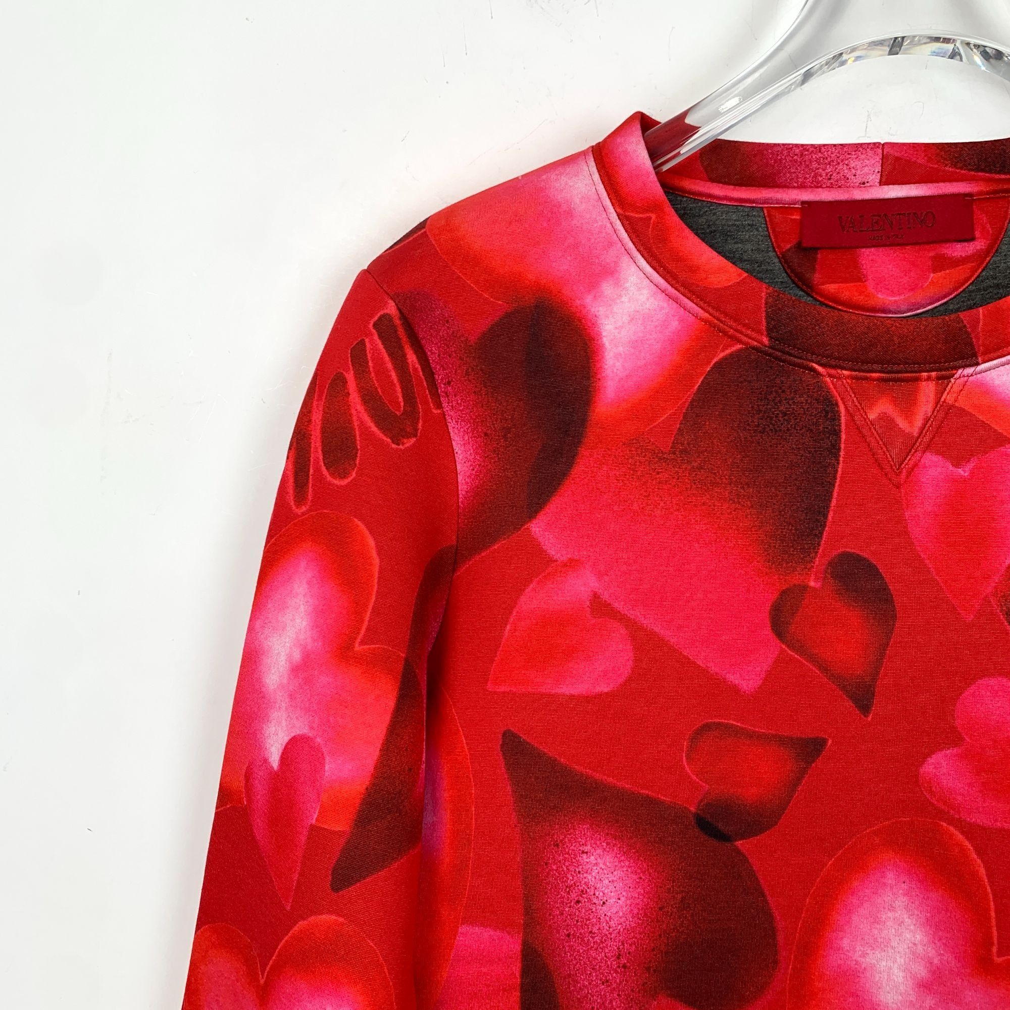 Valentino Valentino Womens LAmour Heart Print Red Sweatshirt Size S / US 4 / IT 40 - 3 Thumbnail