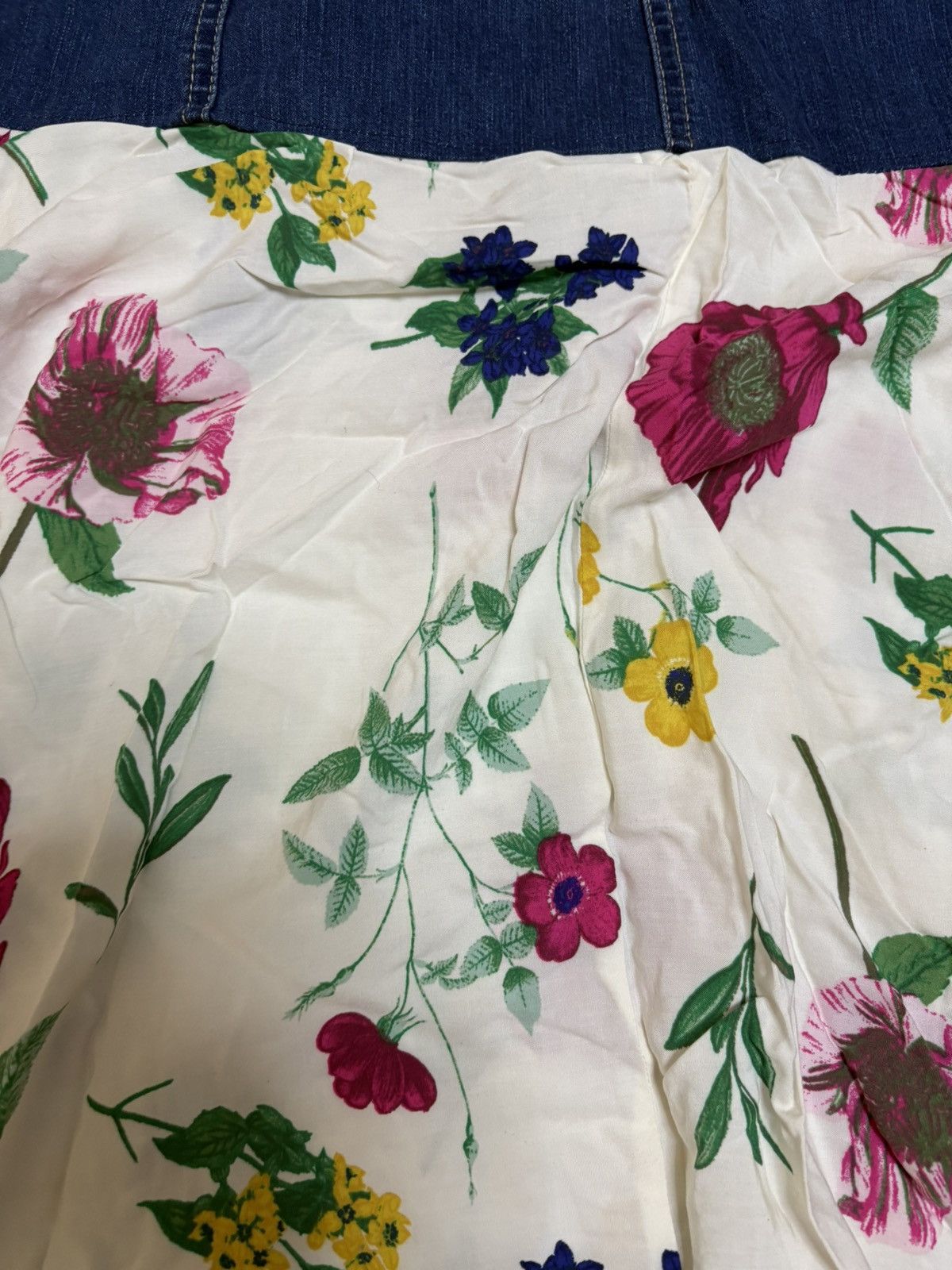Vintage Y2K boho floral denim skirt Size 34" / US 12 / IT 48 - 3 Thumbnail