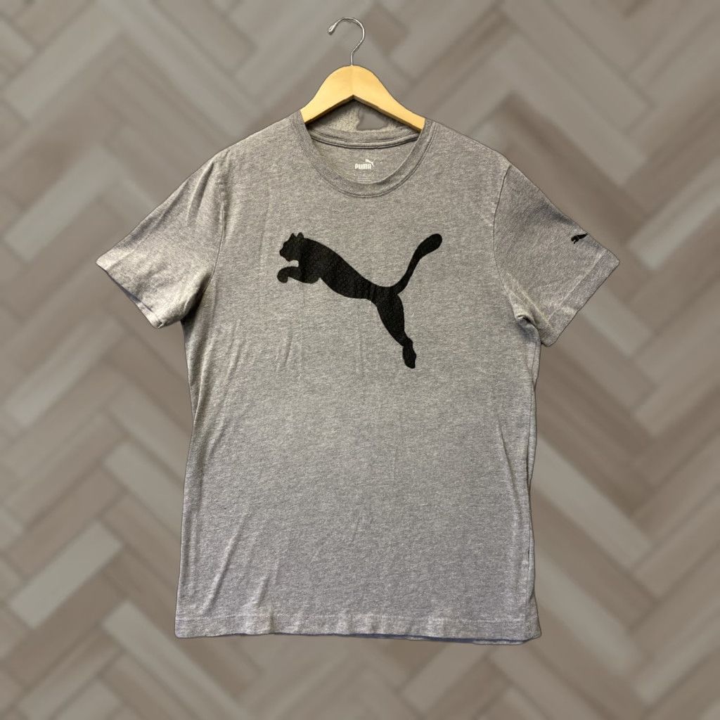 Puma PUMA Logo T-Shirt Women's Size M Gray Casual Sports Short Sleeve Size M / US 6-8 / IT 42-44 - 1 Thumbnail