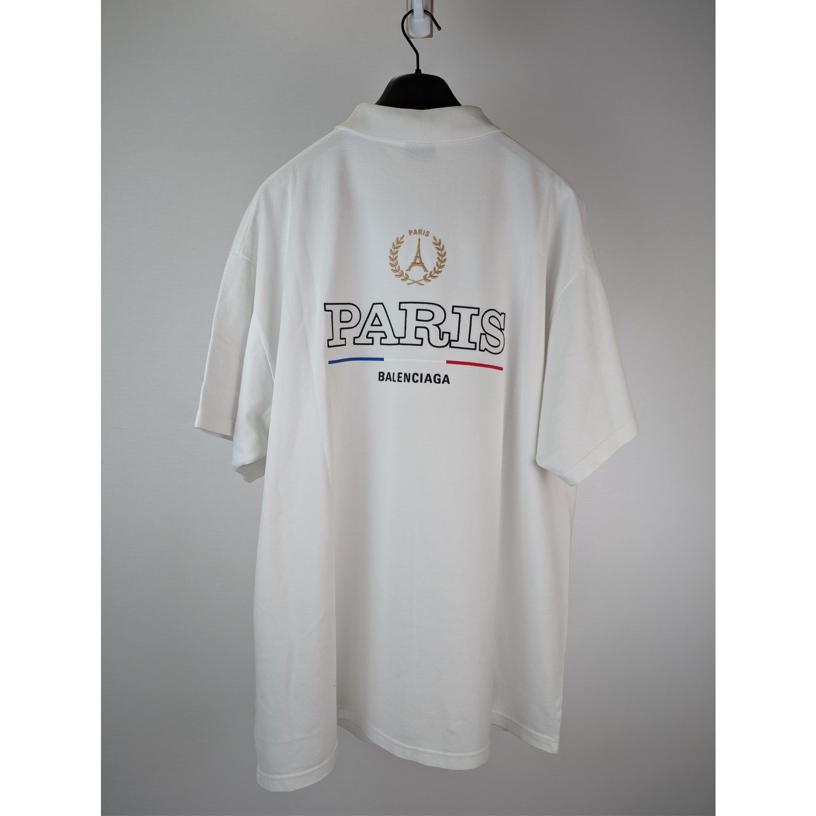 Balenciaga o1rshd1 Champion City Pique Polo Shirt in Dirty White Size US XXL / EU 58 / 5 - 11 Thumbnail