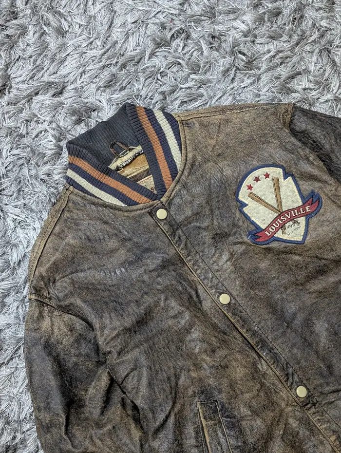 Louisville Slugger Vintage Baseball Jacket Cooper Collection Leather Coat Size US S / EU 44-46 / 1 - 4 Thumbnail