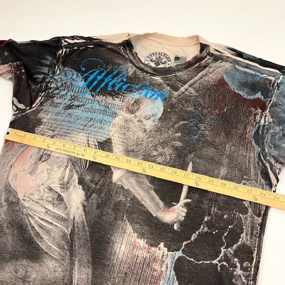 Affliction Affliction Shirt Mens 2XL XXL Slim Skeleton Reaper Grunge Goth Distressed Y2K Graphic Print Crew Neck Black Cotton Short Sleeve T-Shirt Size US XXL / EU 58 / 5 - 6 Thumbnail
