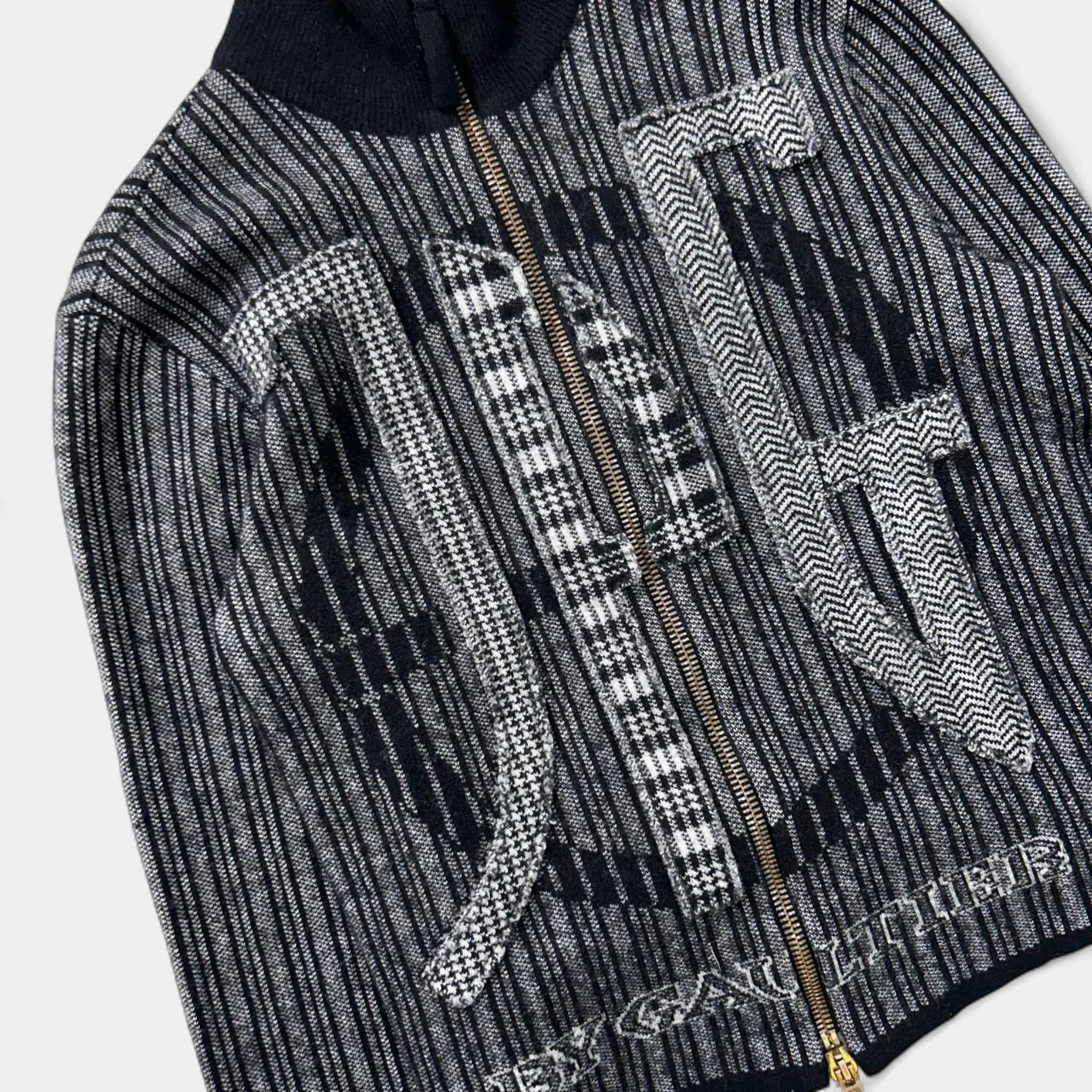 Jean Paul Gaultier 90s Textured Striped Knit Jacket