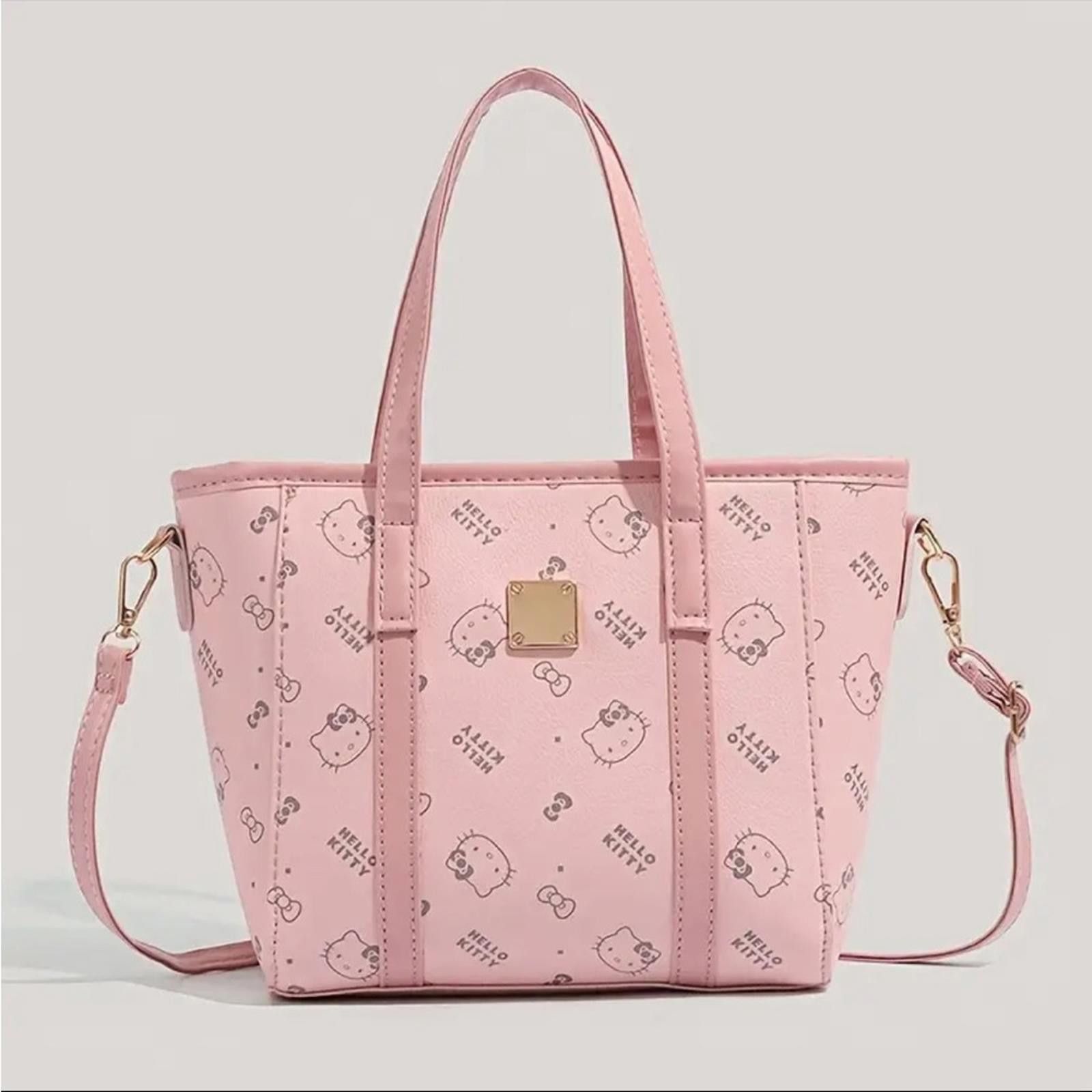 Designer Pink Hello Kitty Mini Tote Bag With Crossbody Strap Nwt, Women's