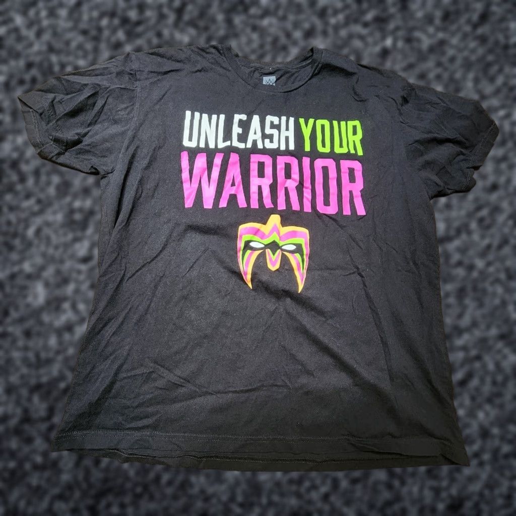 Vintage WWE Ultimate Warrior Unleash Your Warrior T Shirt XXL Black Wrestling Sports Graphic Print Breast Cancer Mens Size US XXL / EU 58 / 5 - 1 Thumbnail