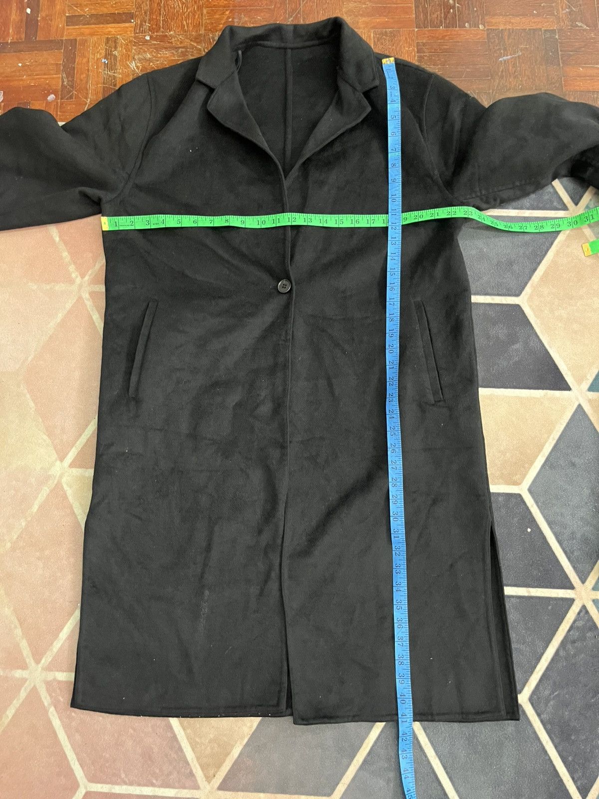 Japanese Brand Japanese Designer Uniqlo Black Long Jackets Wool Black Size L / US 10 / IT 46 - 9 Thumbnail