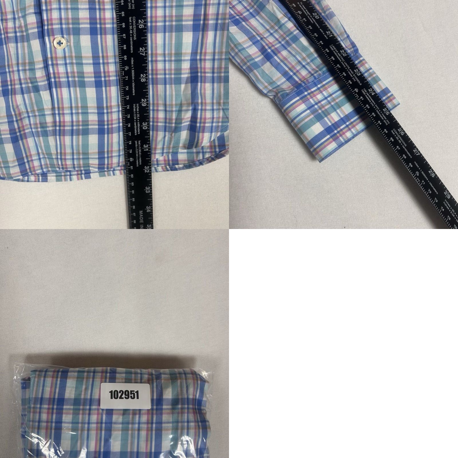 Peter Millar Peter Millar Button-Up Shirt Mens Medium Blue Plaid Long Sleeve Casual Size US M / EU 48-50 / 2 - 8 Thumbnail
