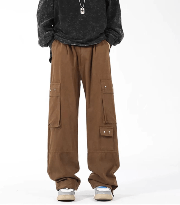 Maillard American wide-leg street casual cargo trousers