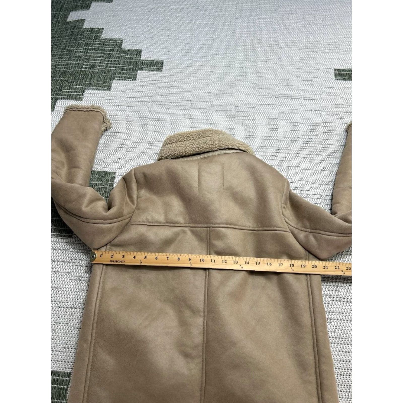 Zara Zara Biker Moto Jacket Women Small Beige Faux Leather Shearling Asymmetrical Zip Jacket Size S / US 4 / IT 40 - 7 Thumbnail
