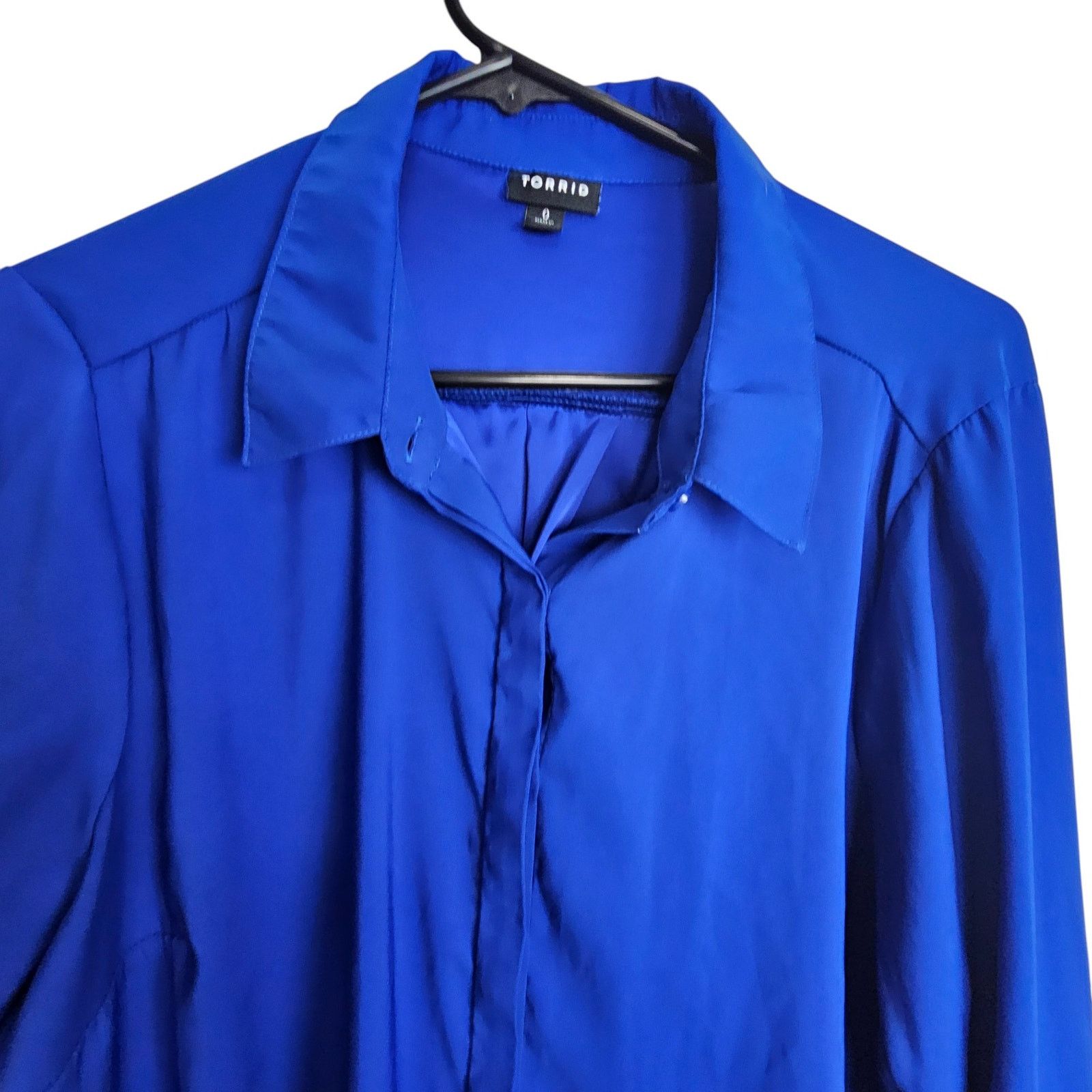 Torrid Torrid Womens Button Blouse Plus Size 0X Career Corp Work Size XL / US 12-14 / IT 48-50 - 2 Thumbnail
