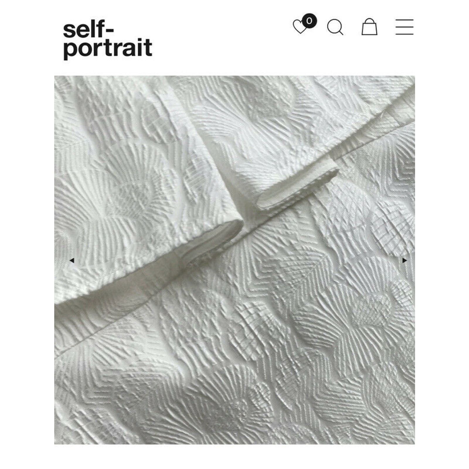 Self-Portrait Self-Portrait Women's Ivory Textured Leaf Print Blouse 6 Size M / US 6-8 / IT 42-44 - 5 Thumbnail