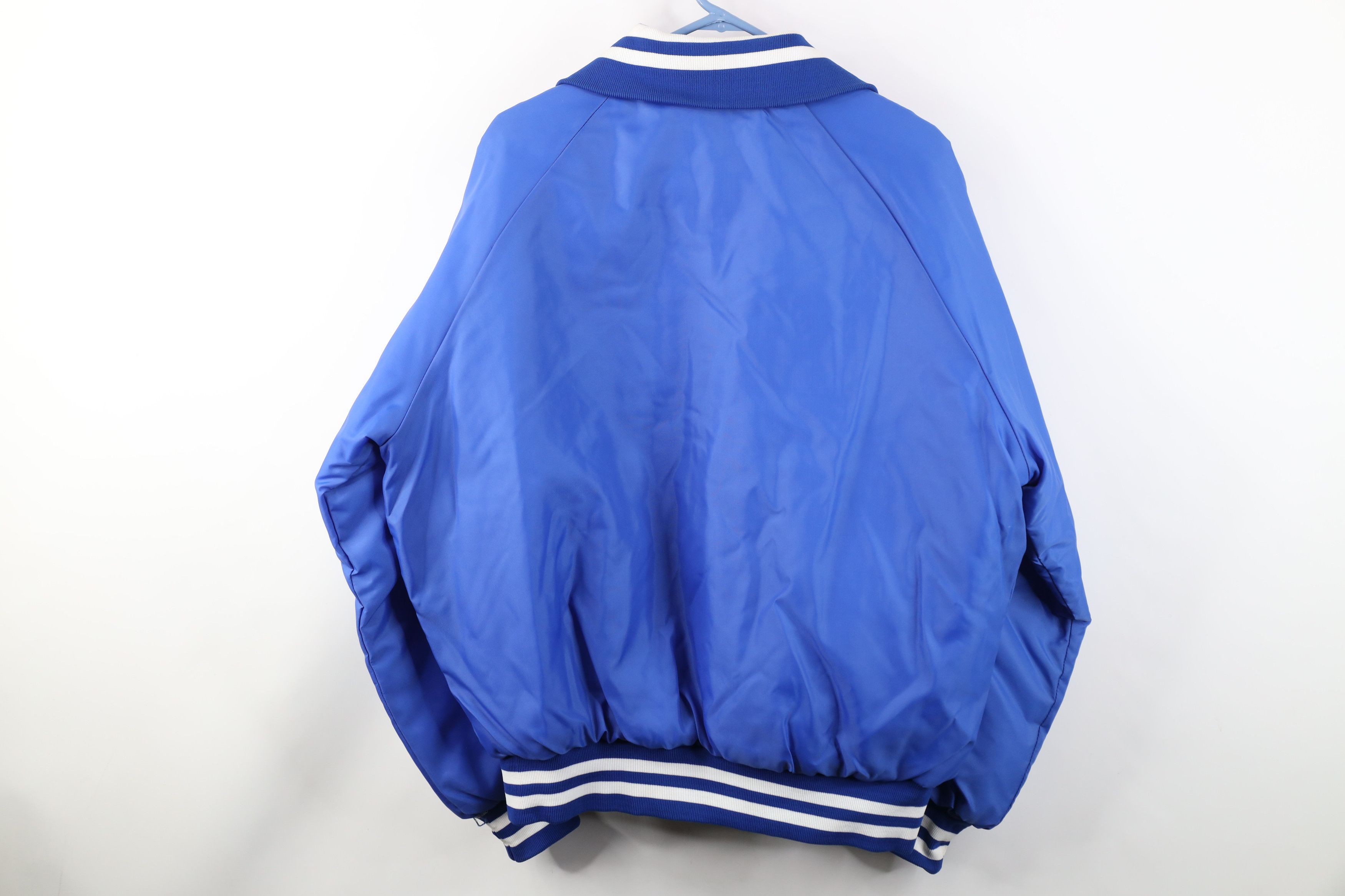 Vintage Vintage 70s 80s Quilted Satin Bomber Jacket Royal Blue USA Size US XL / EU 56 / 4 - 13 Thumbnail