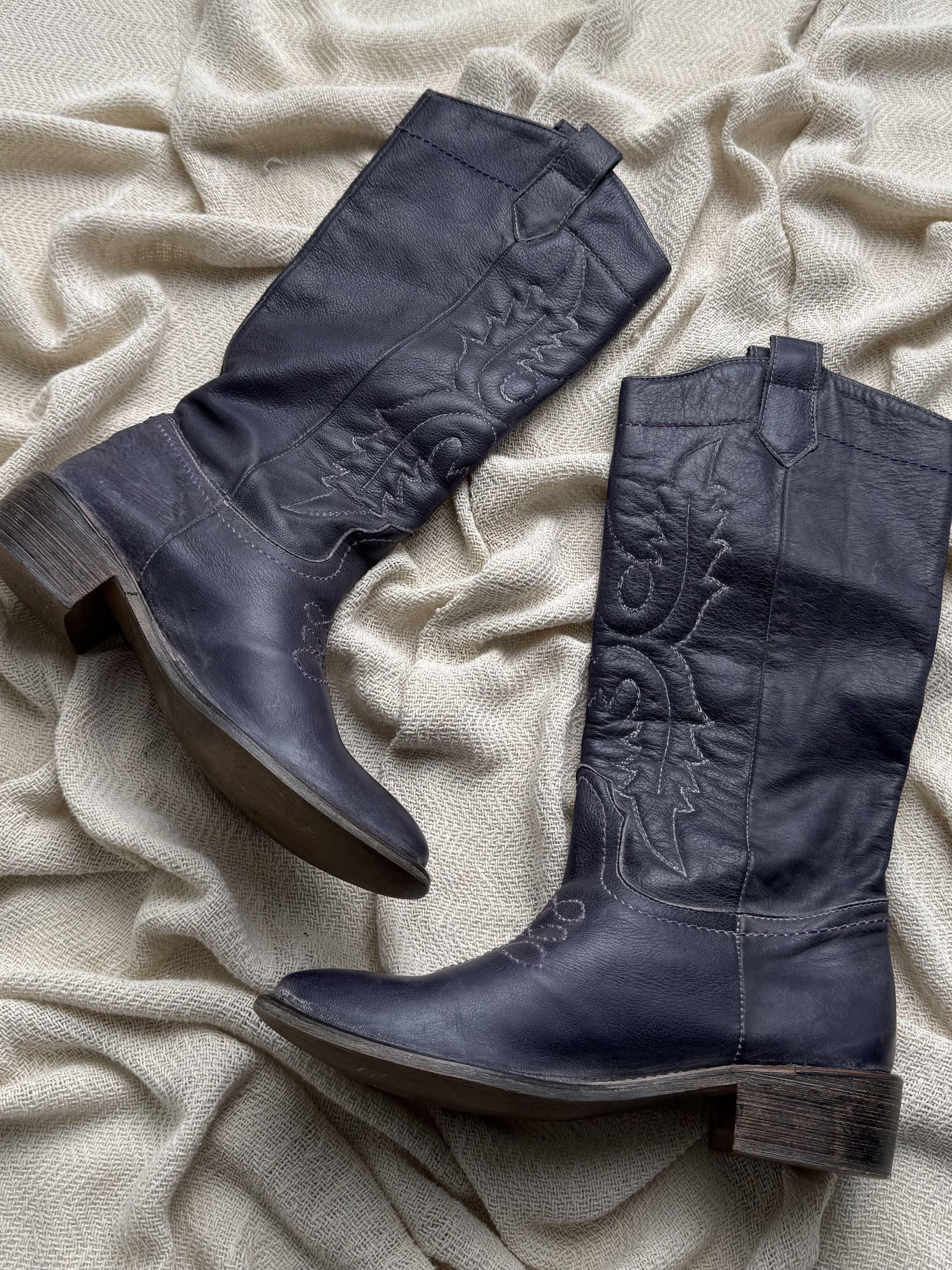 Vintage Vintage Leather Cowboy Western Mid Calf Embroidered Boots Size US 6 / IT 36 - 4 Thumbnail