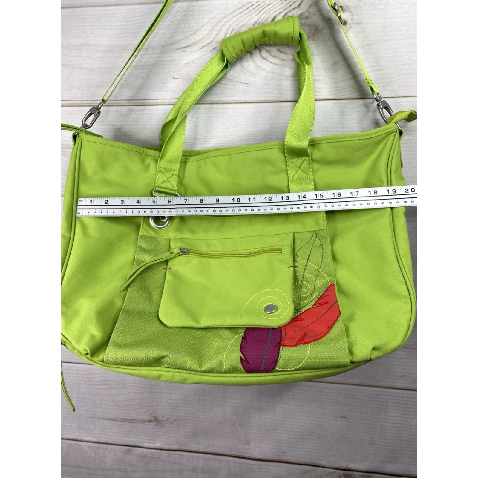 Haikure HAIKU Travel Bag Dual Straps Carry On Shoulder Tote Colorful Floral Canvas Green Extra Large Women Duffle Travel Carry On Vacay Size ONE SIZE - 3 Thumbnail