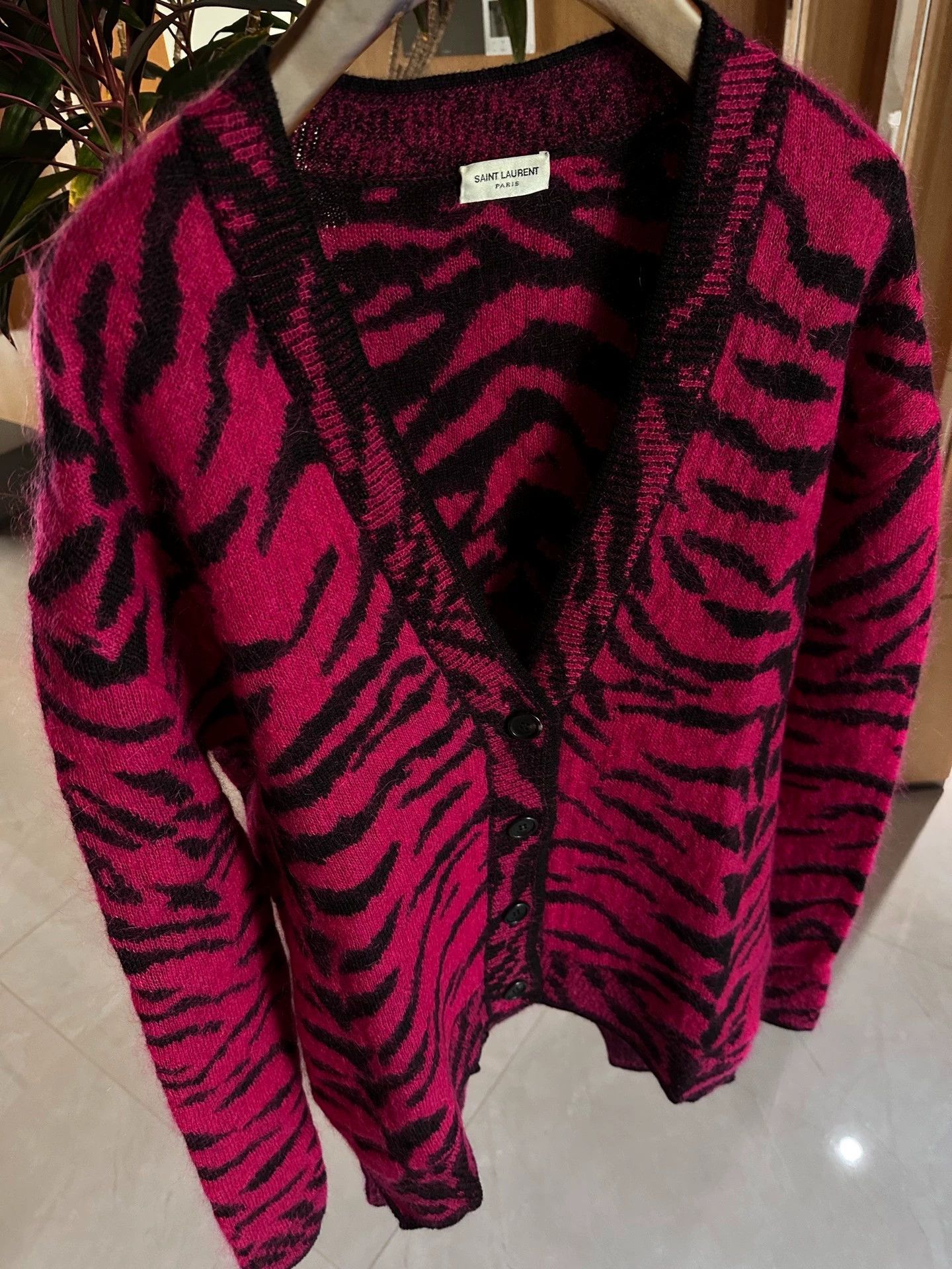 Saint Laurent Paris Saint Laurent Paris Mohair leopard print sweater cardigan Size US M / EU 48-50 / 2 - 1 Thumbnail