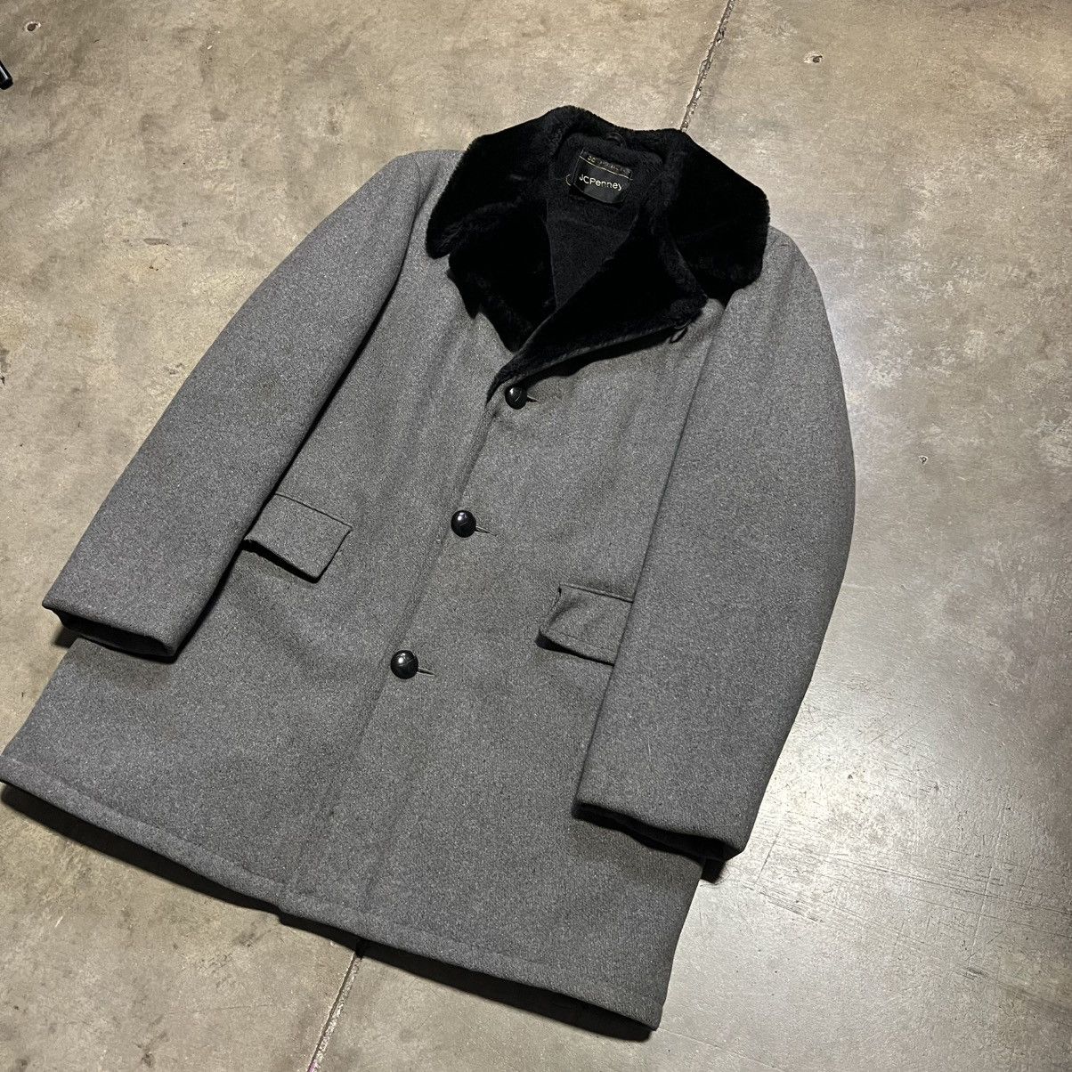 JCPenney Vintage 70s JCPenney Shearling Collar Trench Overcoat USA Size US M / EU 48-50 / 2 - 2 Thumbnail