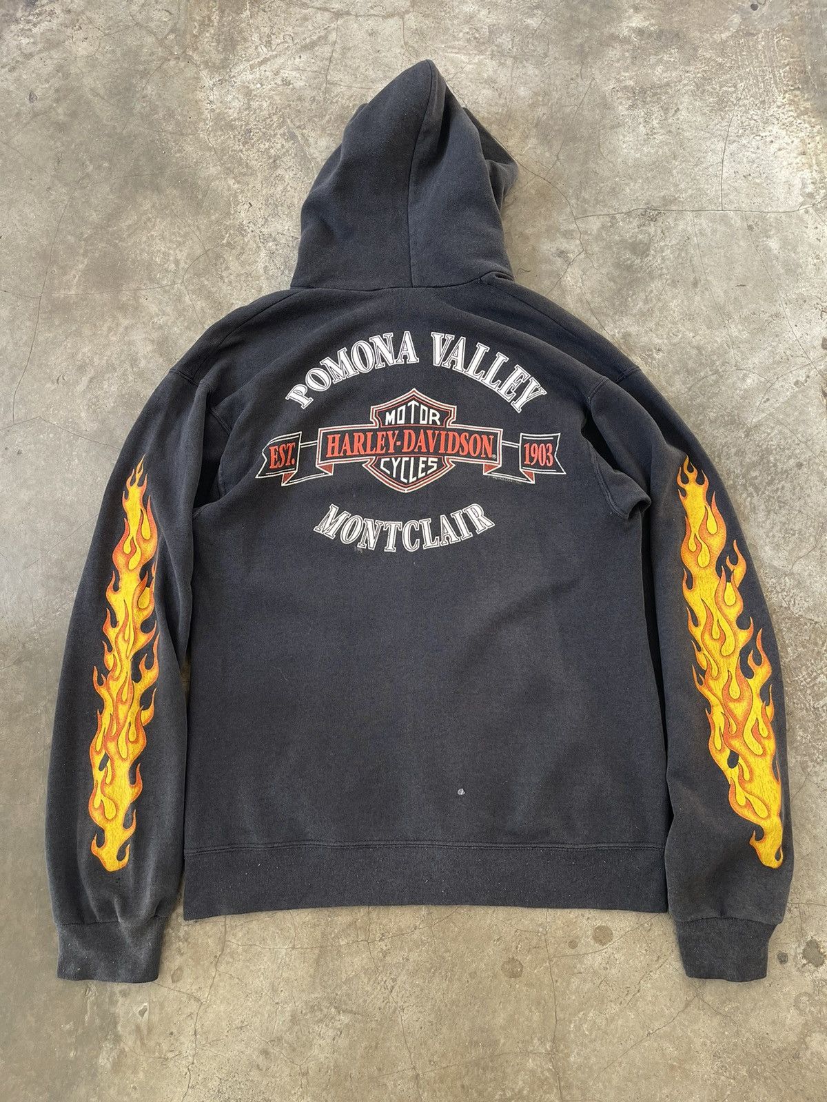 Harley Davidson Vintage 1992 Harley Davidson Flame Pomona Valley Hoodie Size US M / EU 48-50 / 2 - 1 Thumbnail