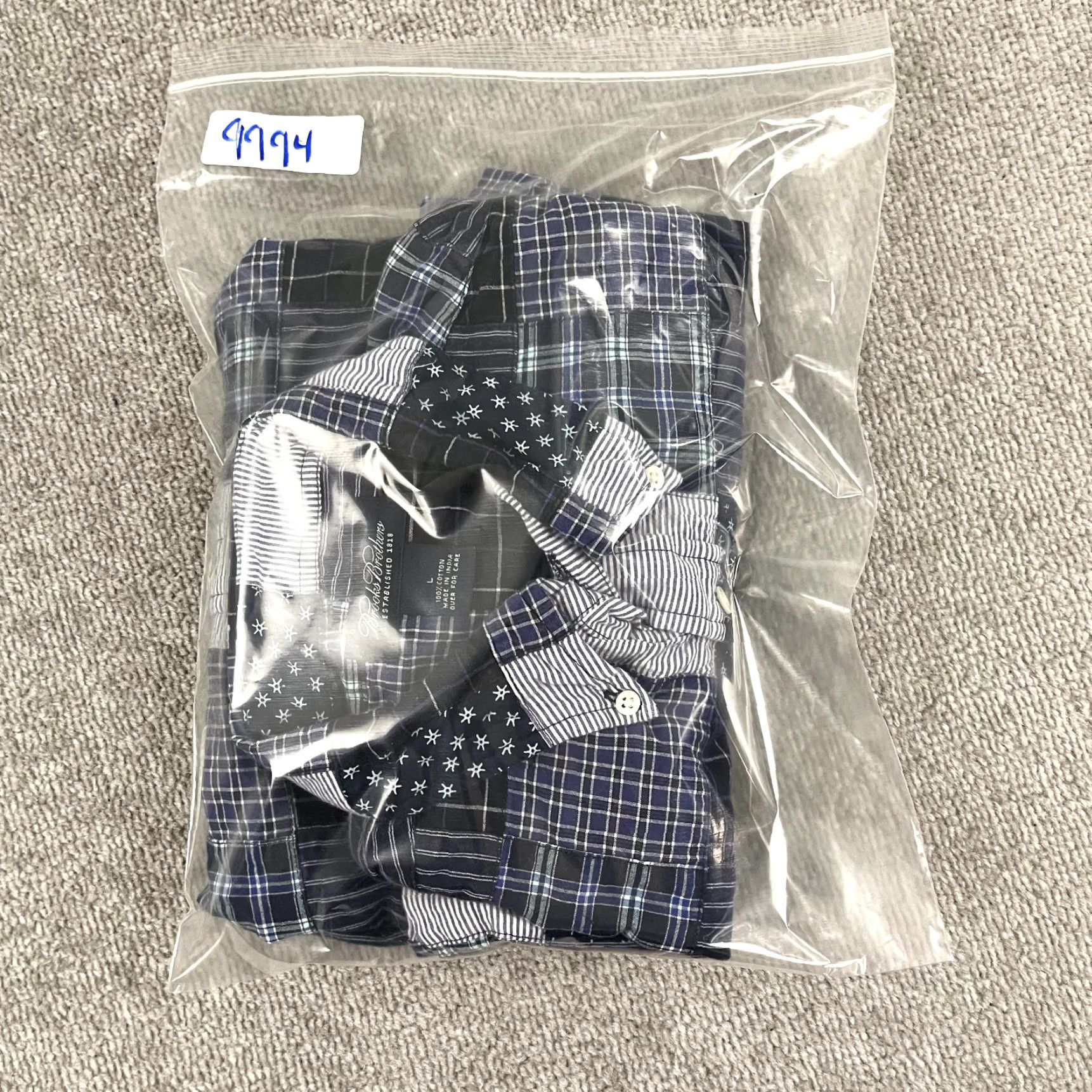 Brooks Brothers Brooks Brothers Shirt Mens Large Blue Patchwork Button Down Short Sleeve Preppy Size US L / EU 52-54 / 3 - 6 Thumbnail