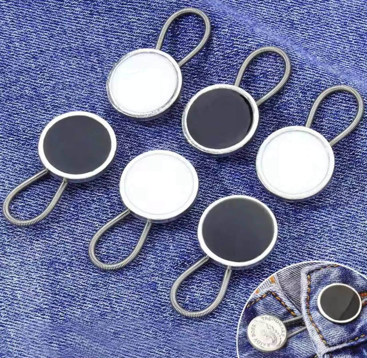 Other 10MM Metal Elastic Collar Extenders Button Size ONE SIZE - 4 Thumbnail