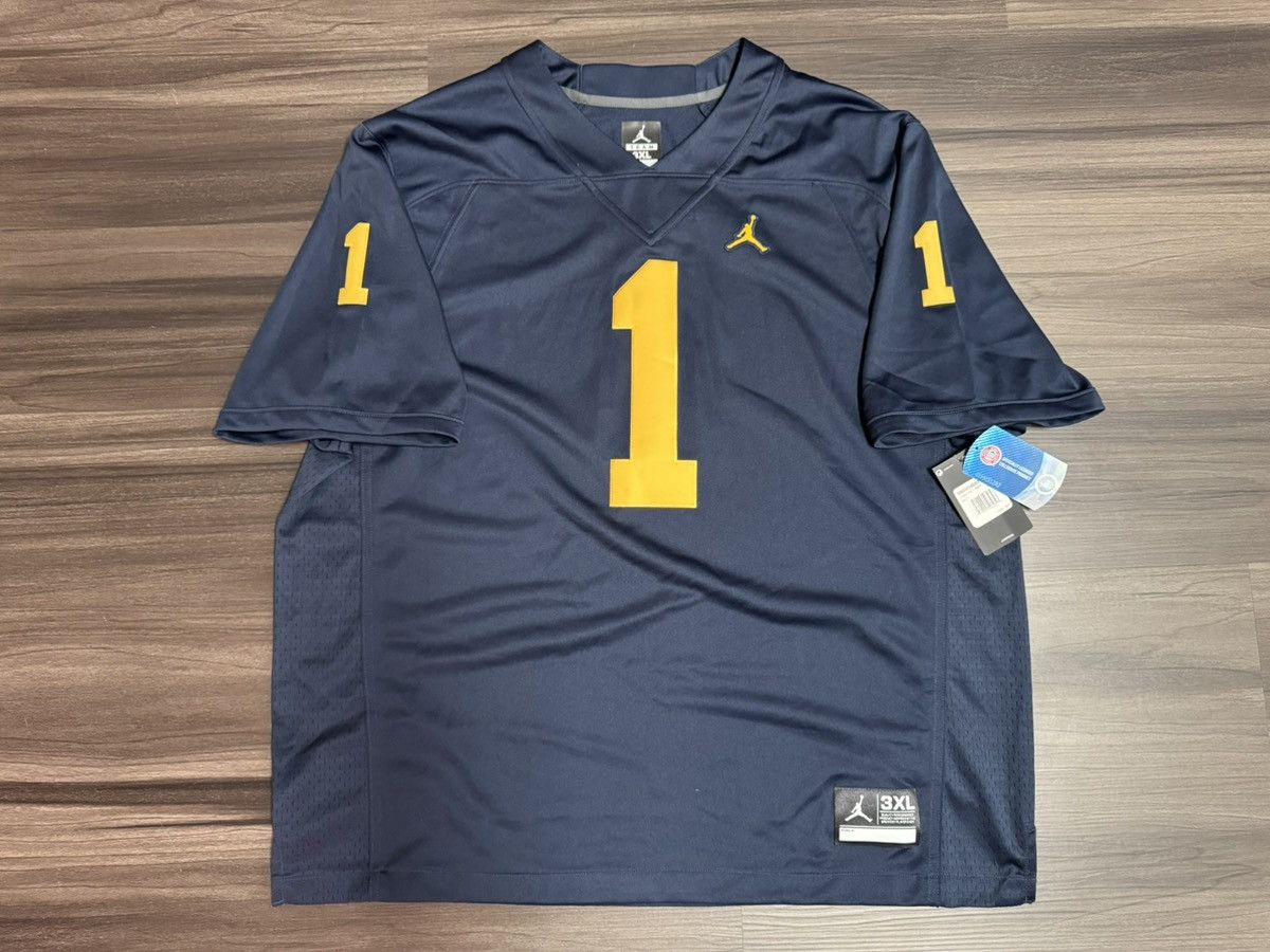 Nike 3XL Jordan Michigan Wolverines #1 NCAA Stitched Game Jersey Size US XXL / EU 58 / 5 - 1 Thumbnail