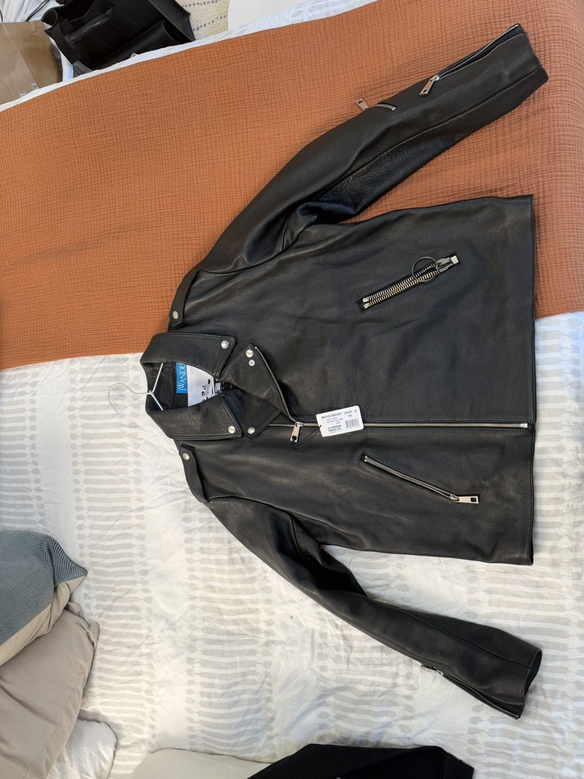 A.P.C. × JW Anderson A.P.C. x JW Anderson Morgan Leather Biker Jacket Black- NEW Size US XXL / EU 58 / 5 - 5 Thumbnail