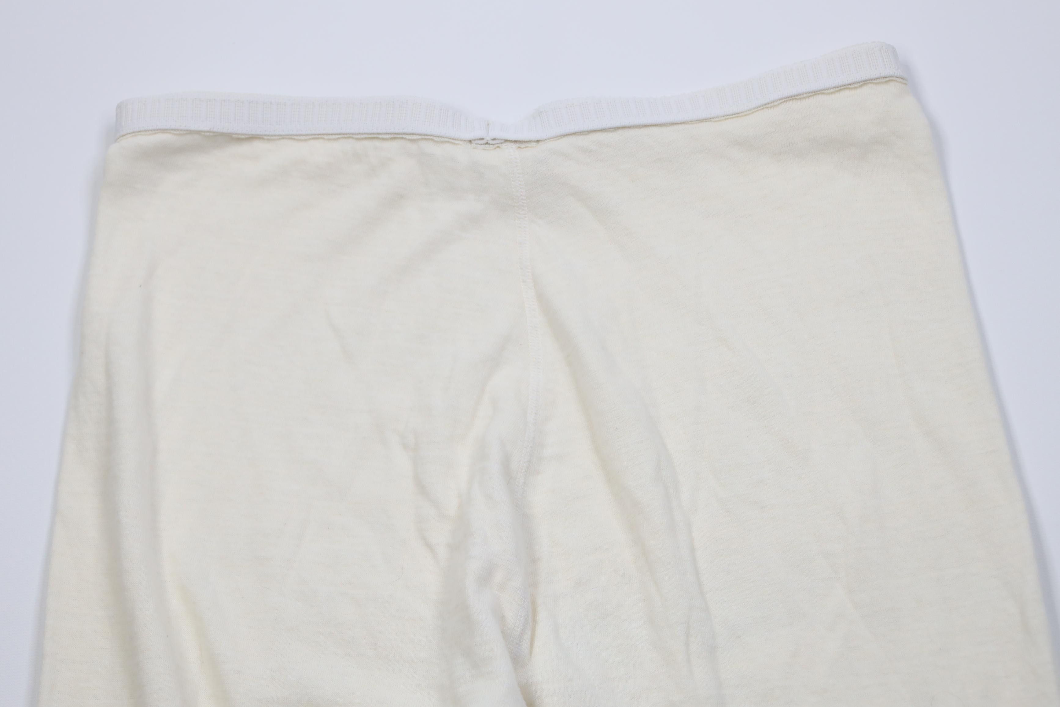 Vintage Vintage 50s 60s Wool Knit Thermal Joggers Pants Cream USA Size 38" / US 16 / IT 52 - 8 Thumbnail