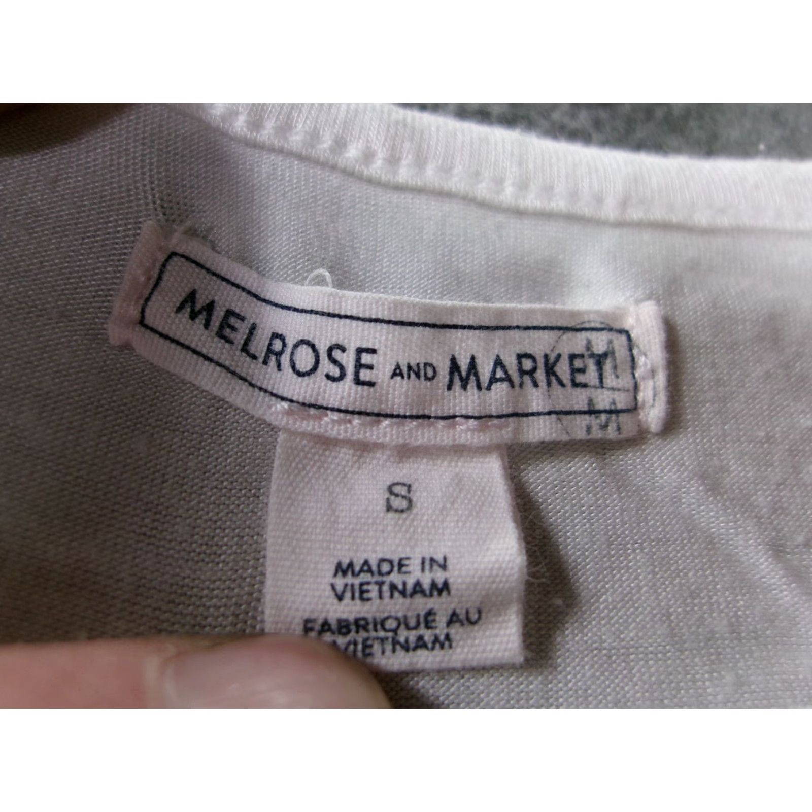 Market Melrose and Market Shirt Women Small White Basic Slim Boat Neck Modal Blend Top - 90s? Size S / US 4 / IT 40 - 6 Thumbnail