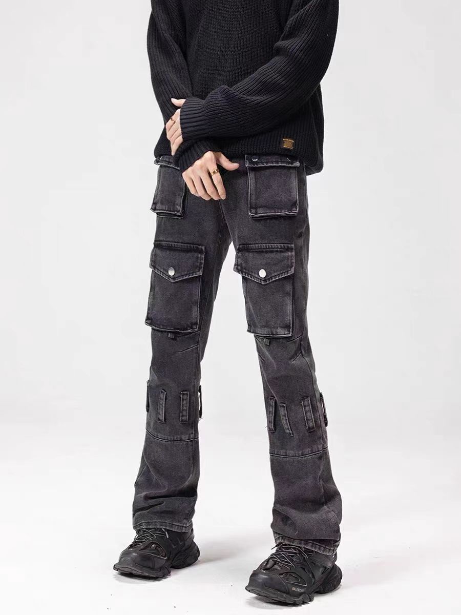 Jean Black Multi-Pocket Workwear Jeans Size US 30 / EU 46 - 2 Thumbnail