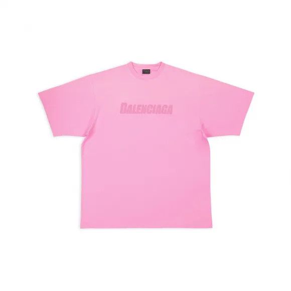Balenciaga o1la1rc1a0425 Caps Vintage Boxy Jersey T-Shirt in Pink Size XS / US 0-2 / IT 36-38 - 1 Thumbnail