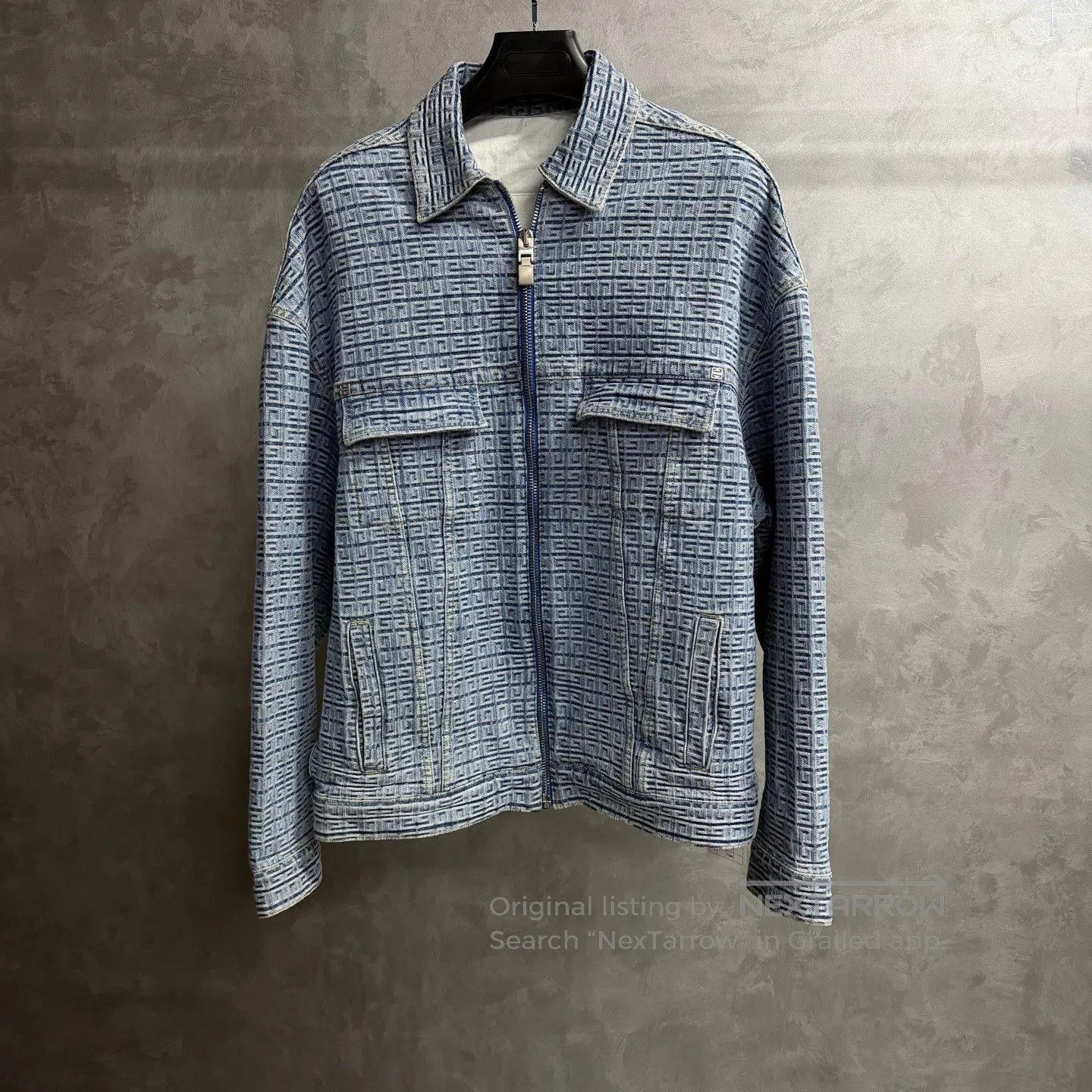 Givenchy Givenchy Blue Logo Jacquard Denim Jacket. Size US M / EU 48-50 / 2 - 1 Thumbnail