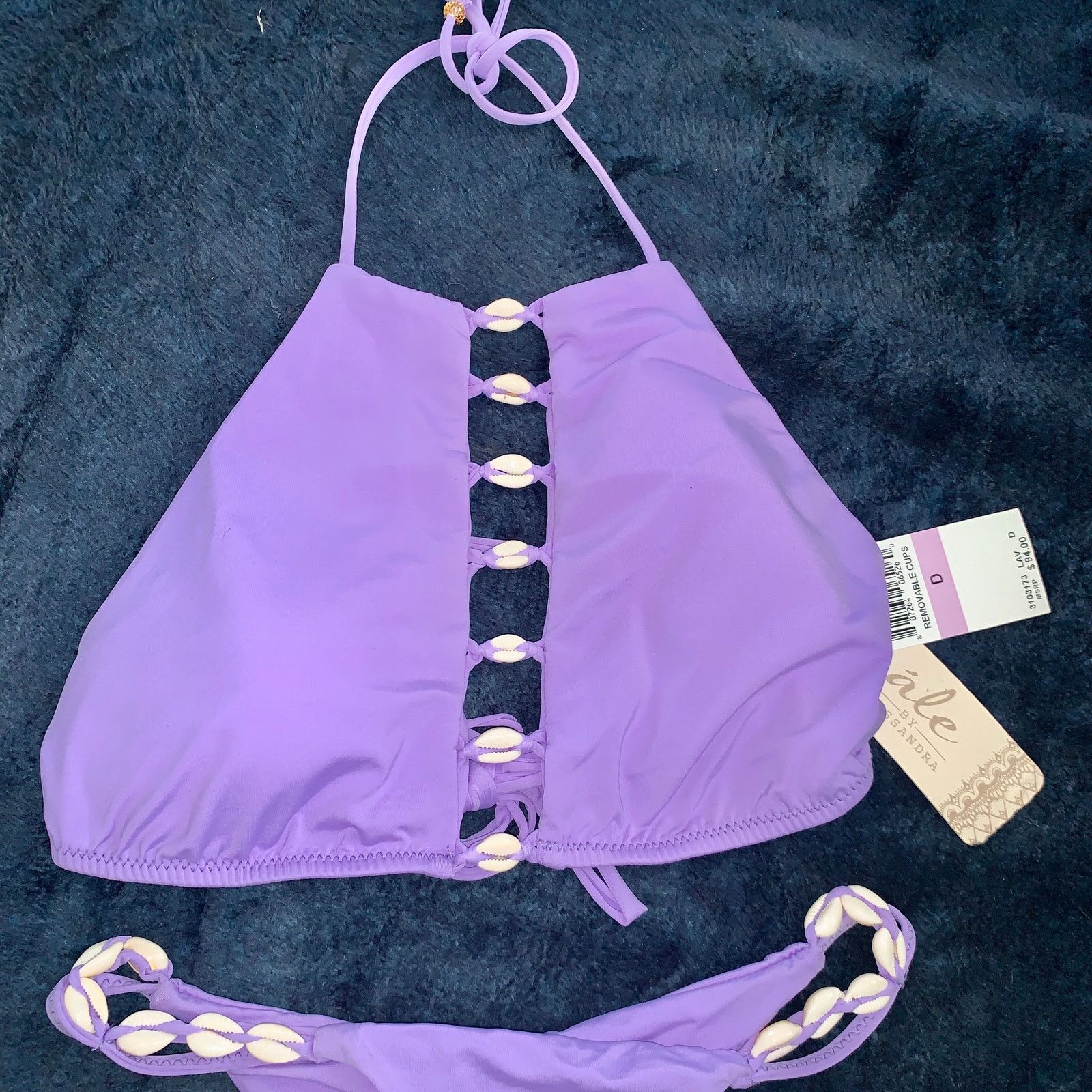 Other NWT $168 ALE LAVENDER COWRIE SHELL BIKINI XS BOTTOM D CUP Size ONE SIZE - 3 Thumbnail