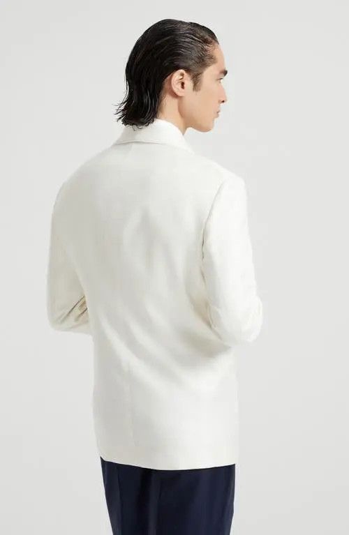 Brunello Cucinelli o1la1rc1a0326 Tuxedo Jacket in White Size US L / EU 52-54 / 3 - 5 Thumbnail