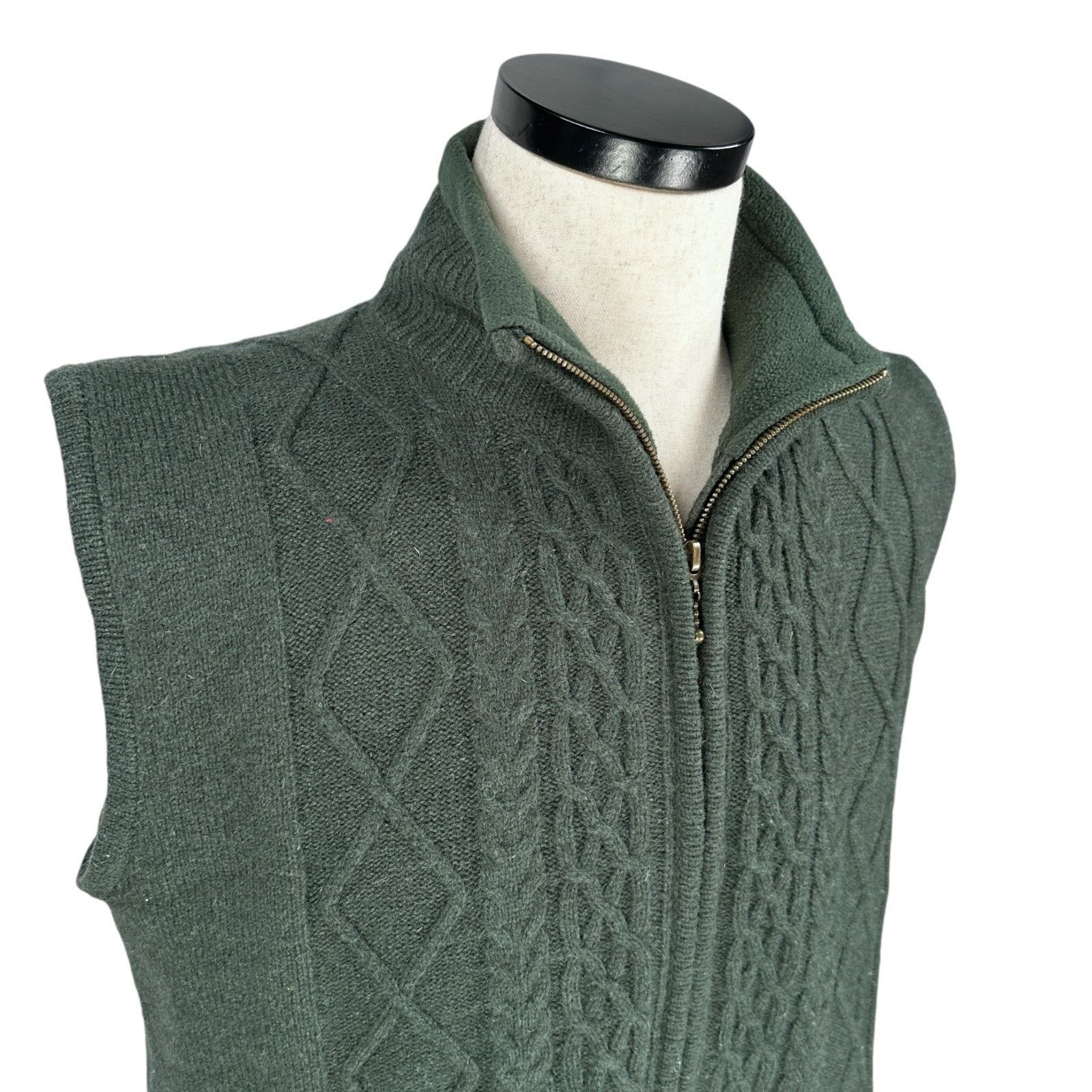 Carraig Donn Carraig Donn Sweater Vest Men’s Large Green Full Zip Wool Size US L / EU 52-54 / 3 - 3 Thumbnail