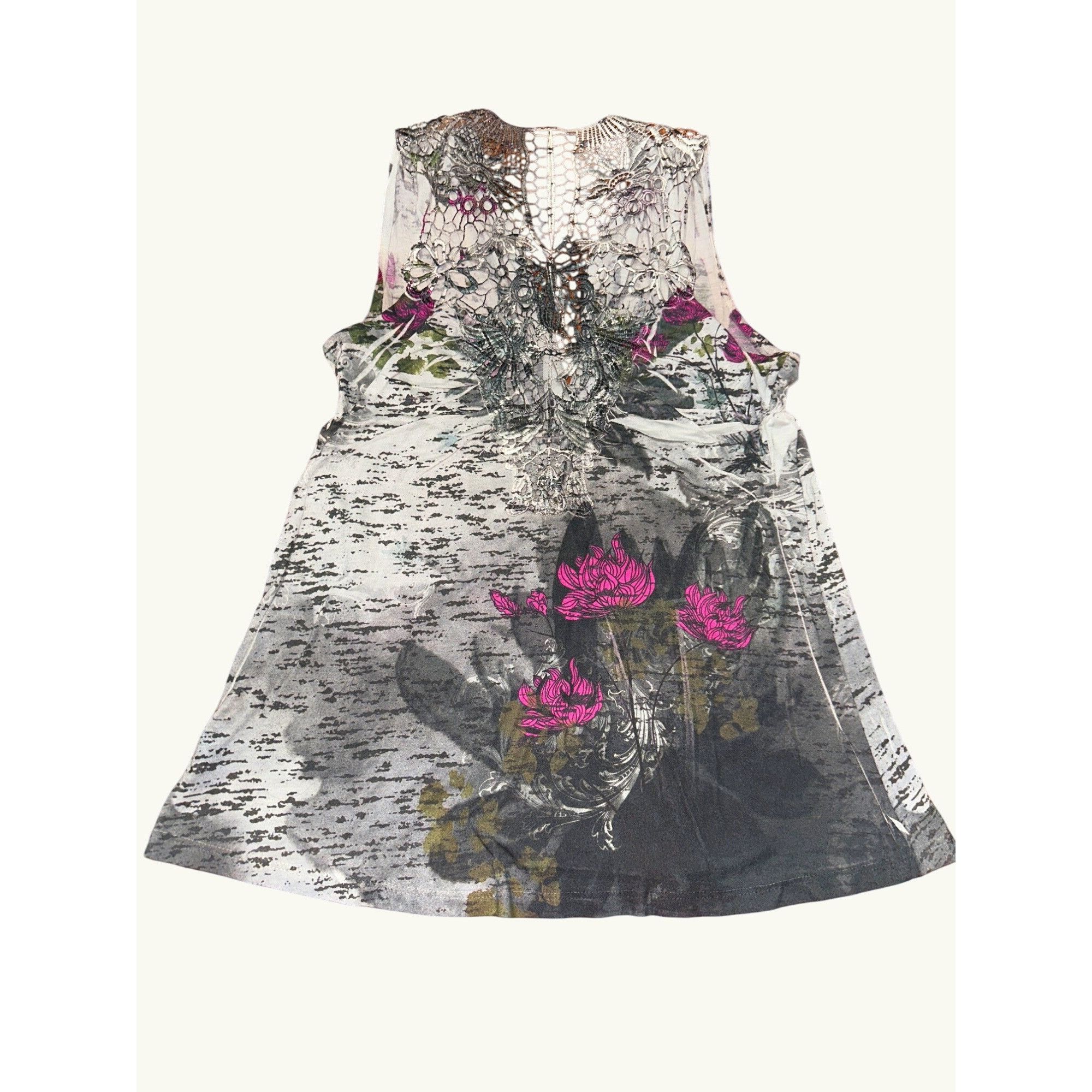 Other CCC Boho Style Floral Print Lace Back Sleeveless Tank Top Si Size XL / US 12-14 / IT 48-50 - 10 Thumbnail