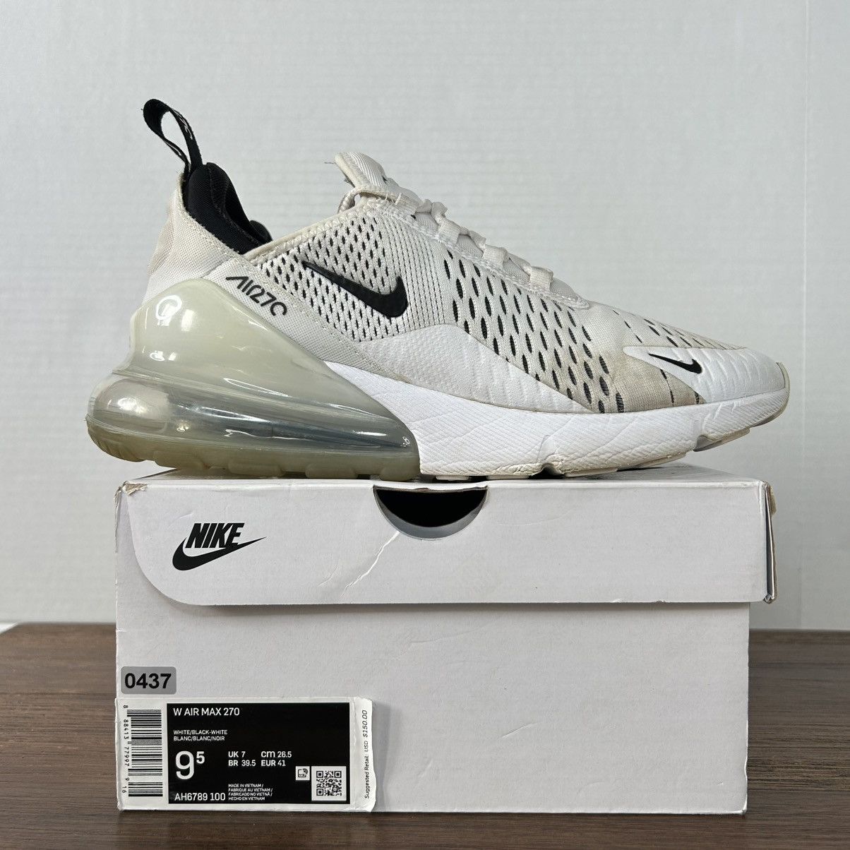 Nike Nike Air Max 270 White Black Sneakers Women’s 9.5 Size US 9.5 / IT 39.5 - 1 Thumbnail