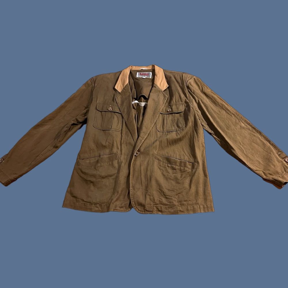 Vintage VINTAGE M. Julian Adventures Canvas Hunting Jacket Men’s 42 Beige Leather Collar Size US XS / EU 42 / 0 - 1 Thumbnail