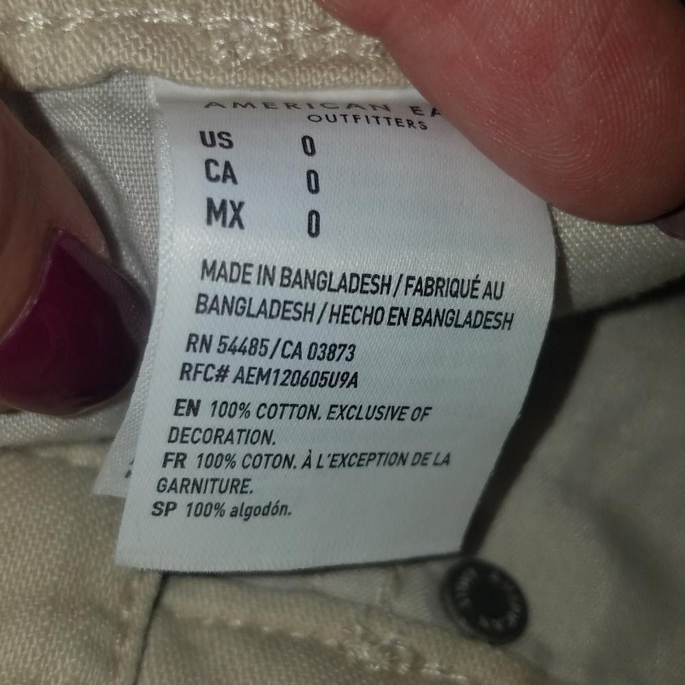 Designer American Eagle Beige Shorts Size 0 Size 25" / US 0 / IT 36 - 3 Thumbnail
