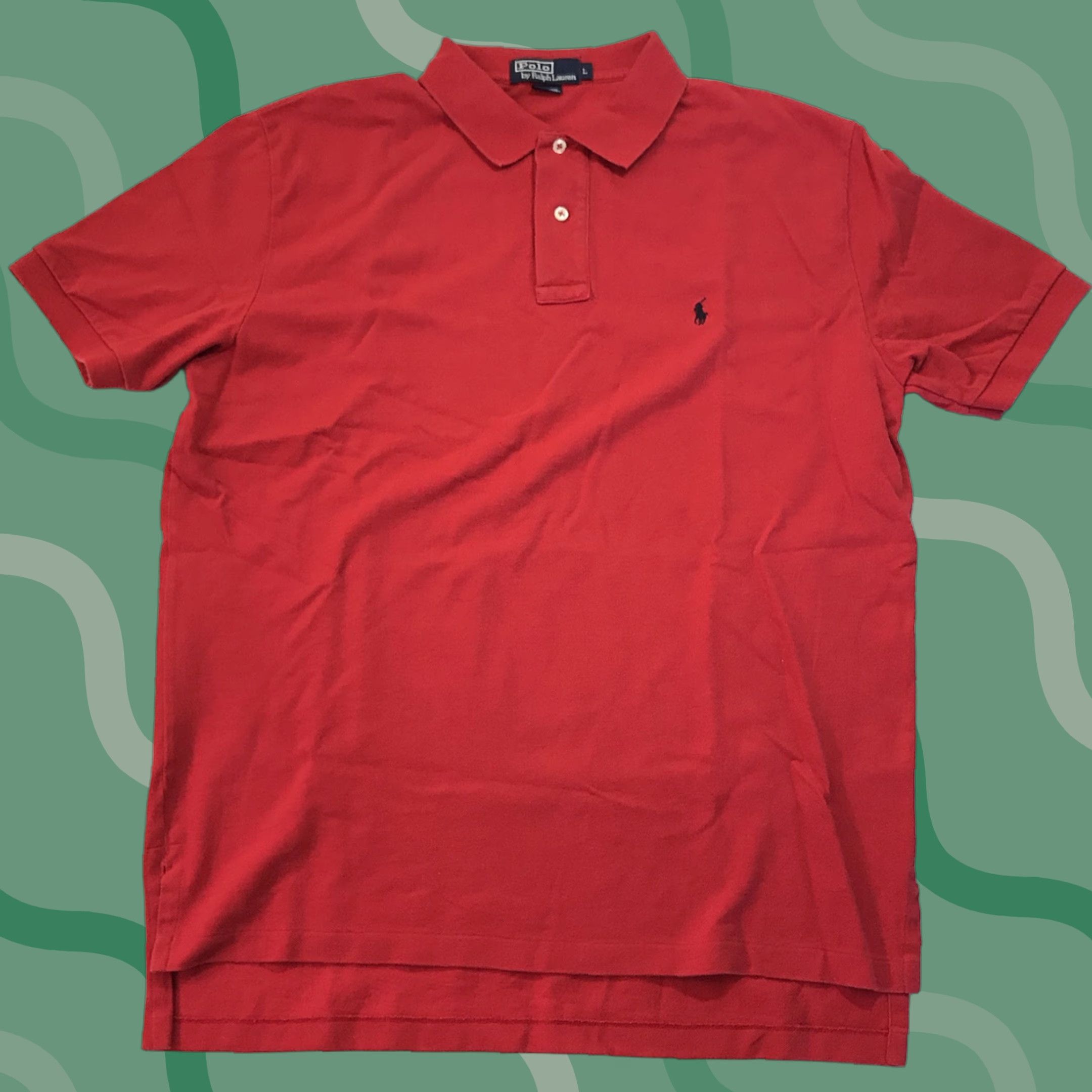 Polo Ralph Lauren VINTAGE Polo Ralph Lauren Mens Polo Shirt Short Sleeve Collared 90s Red Sz L - Solid Cotton Knit Logo Polo Shirt Men Regular Fit Size US L / EU 52-54 / 3 - 1 Thumbnail