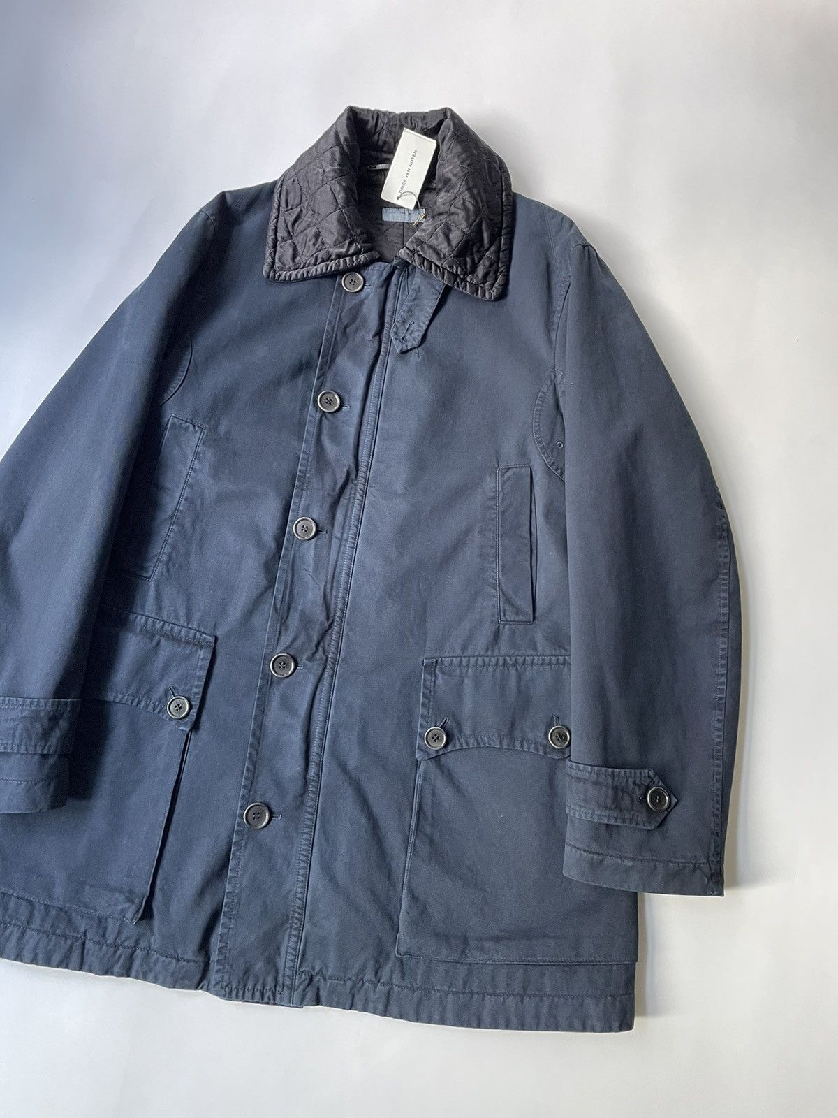 Dries Van Noten Quilted Collar Blue Utility Parka Size US L / EU 52-54 / 3 - 7 Thumbnail