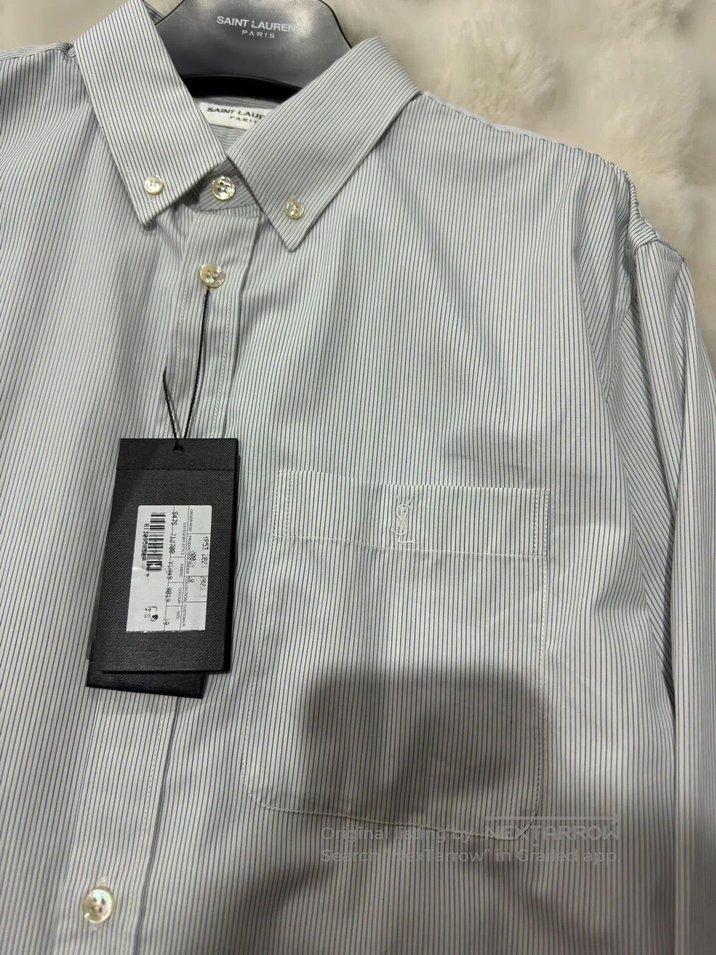 Saint Laurent Paris Saint Laurent Paris size 39 Light Blue Thin Striped Shirt| Size US M / EU 48-50 / 2 - 3 Thumbnail