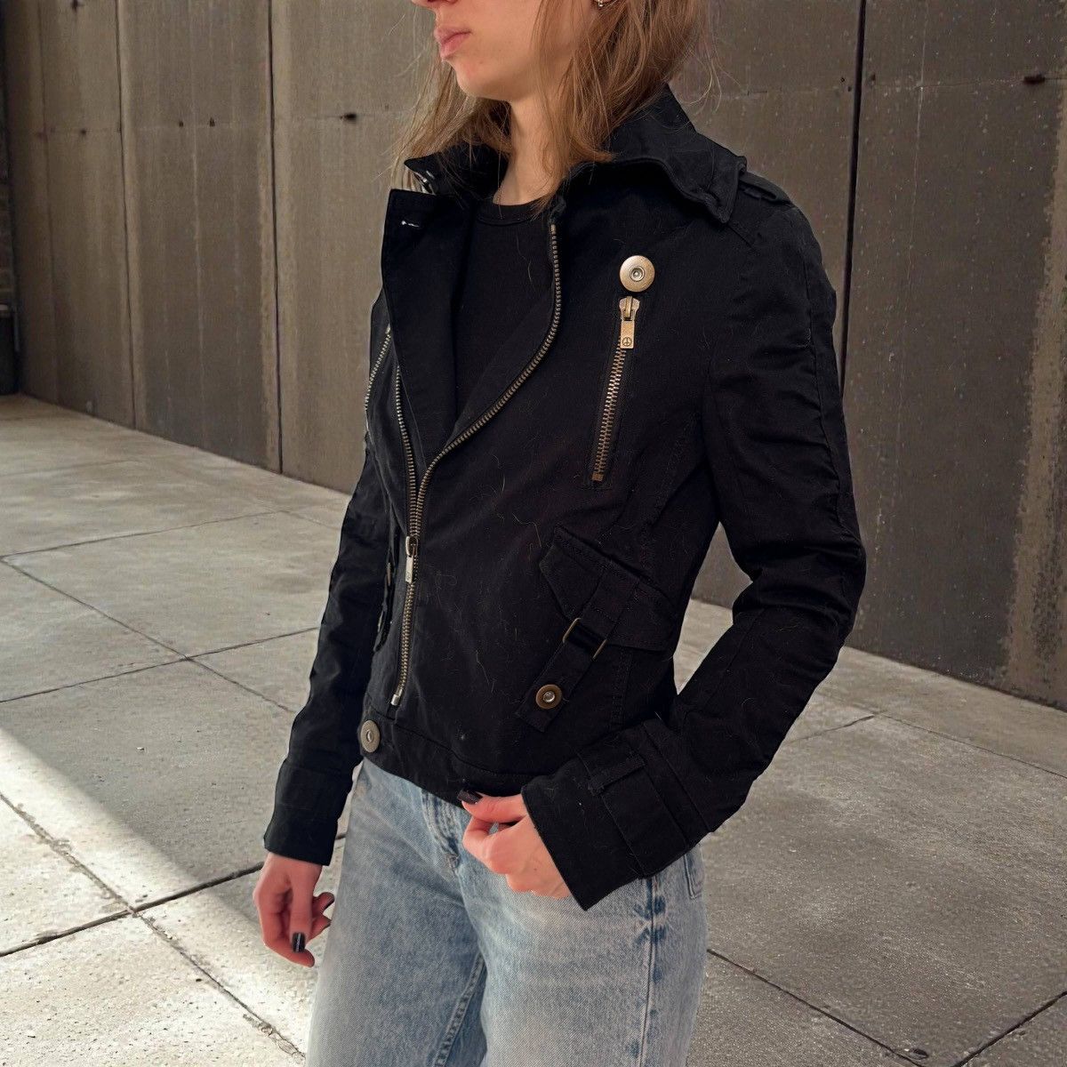 20471120 Fishbone Y2K Vintage Zip Details Biker Jacket Size S / US 4 / IT 40 - 2 Thumbnail