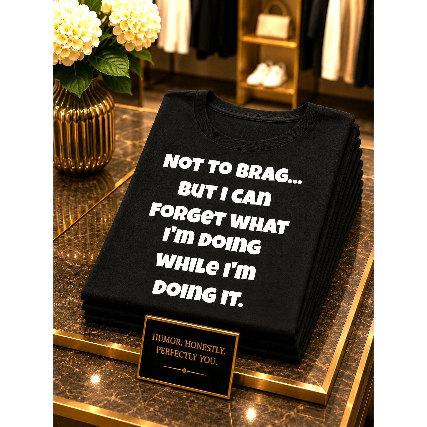 Other Funny Not to Brag T-Shirt Black 8/10 Size L / US 10 / IT 46 - 1 Thumbnail